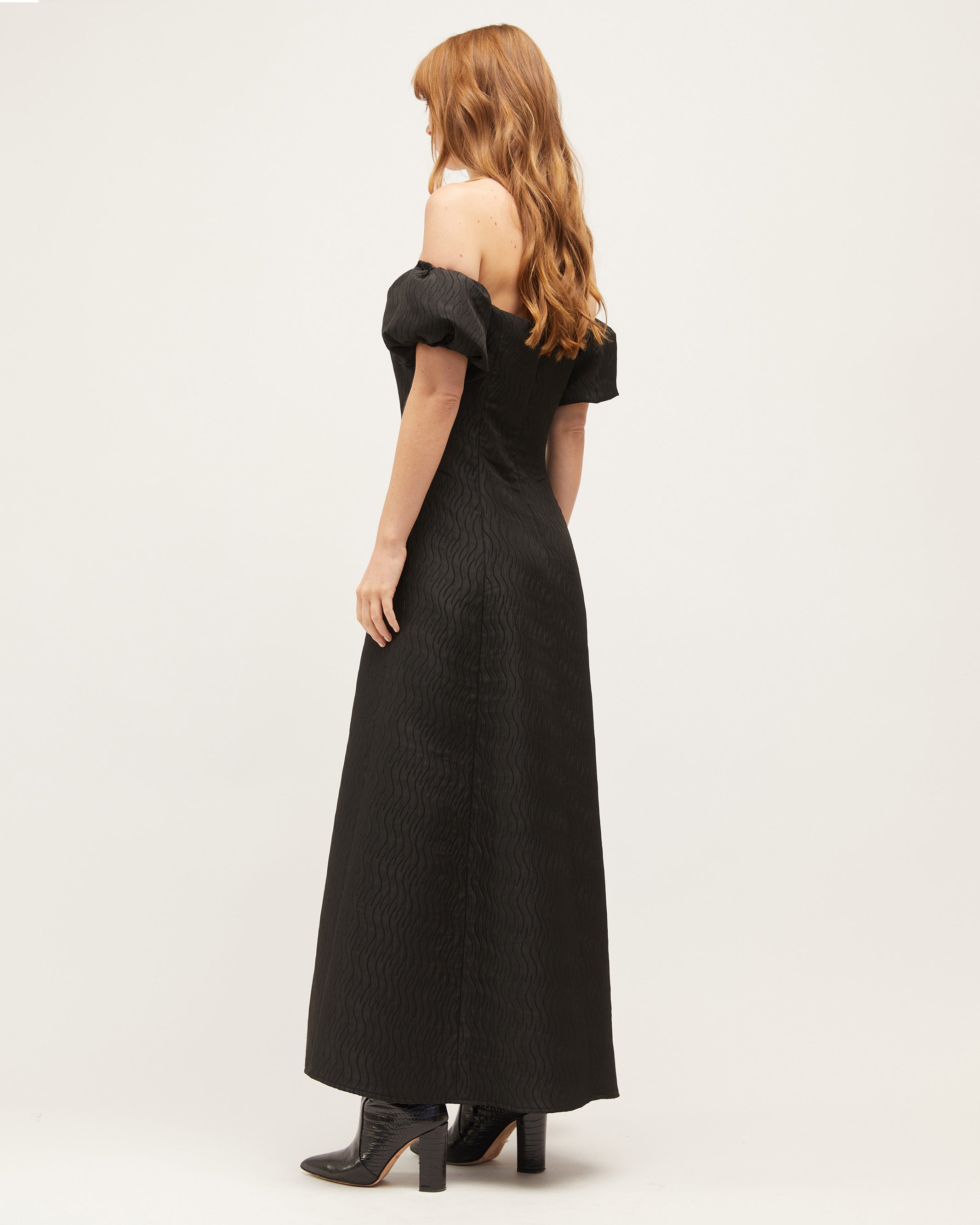 Leon Dress | Black Swirl Jacquard $750