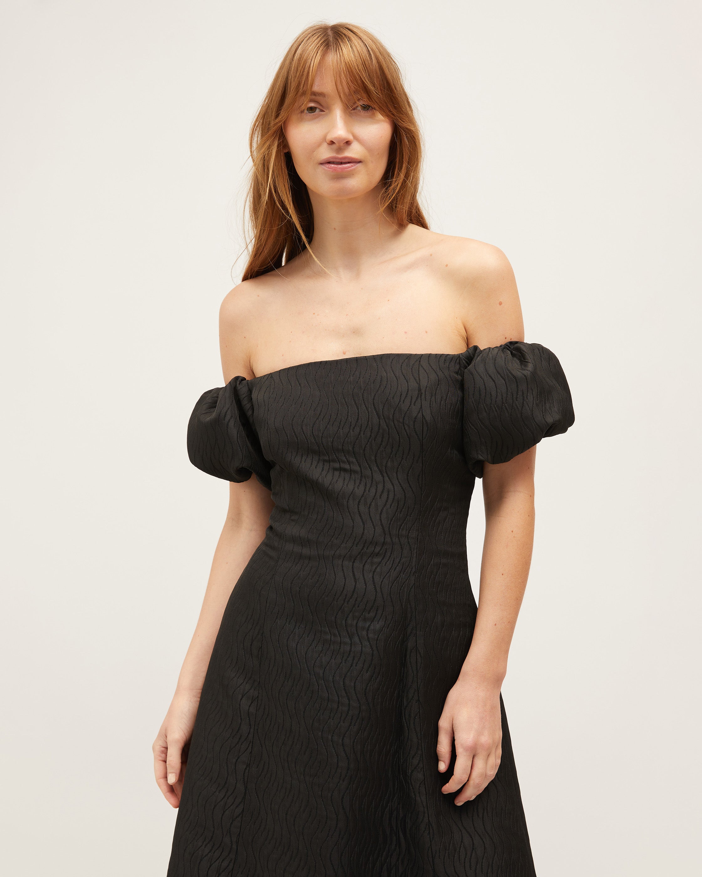 Leon Dress | Black Swirl Jacquard $750