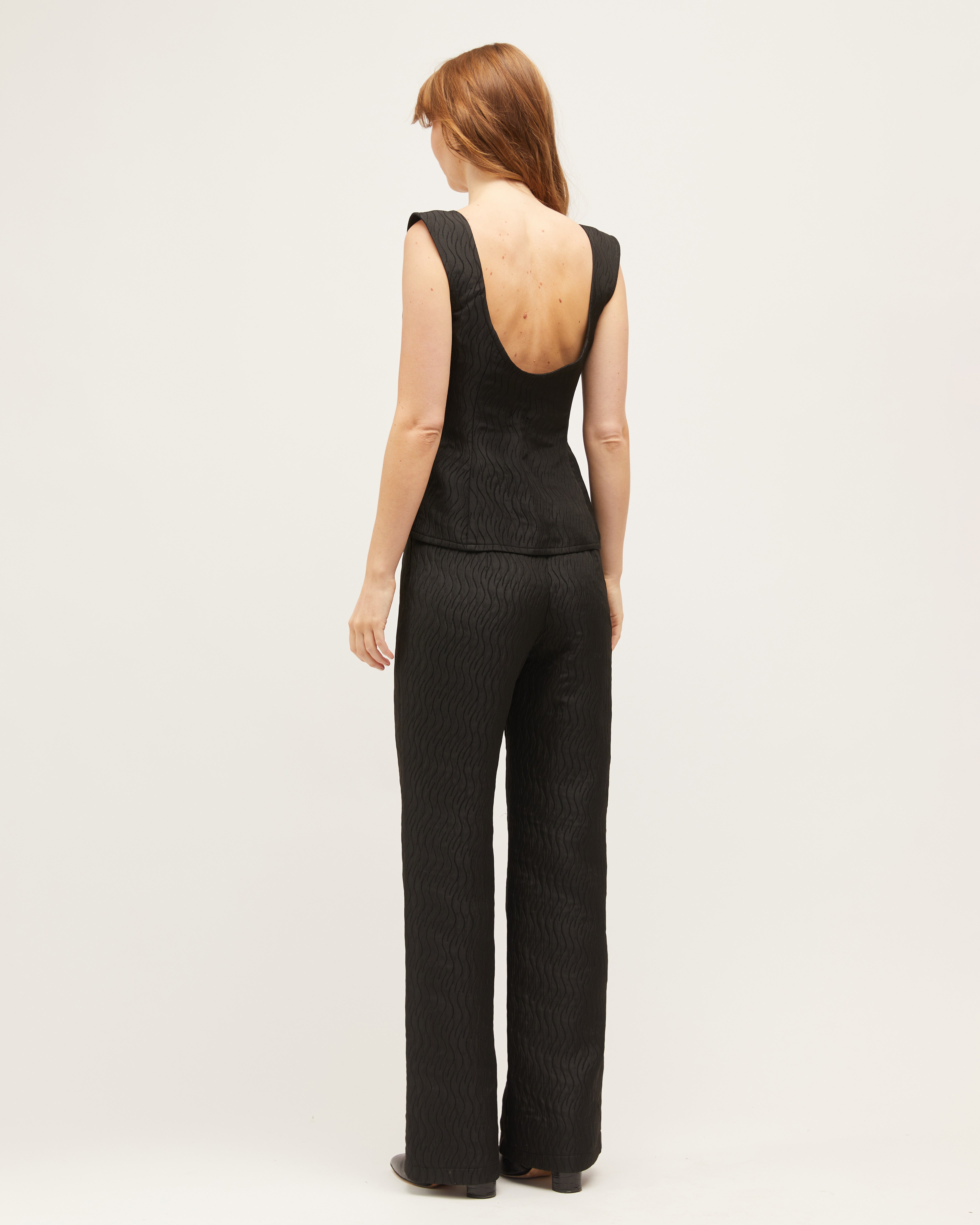 Sonia Pants | Black Swirl Jacquard $365