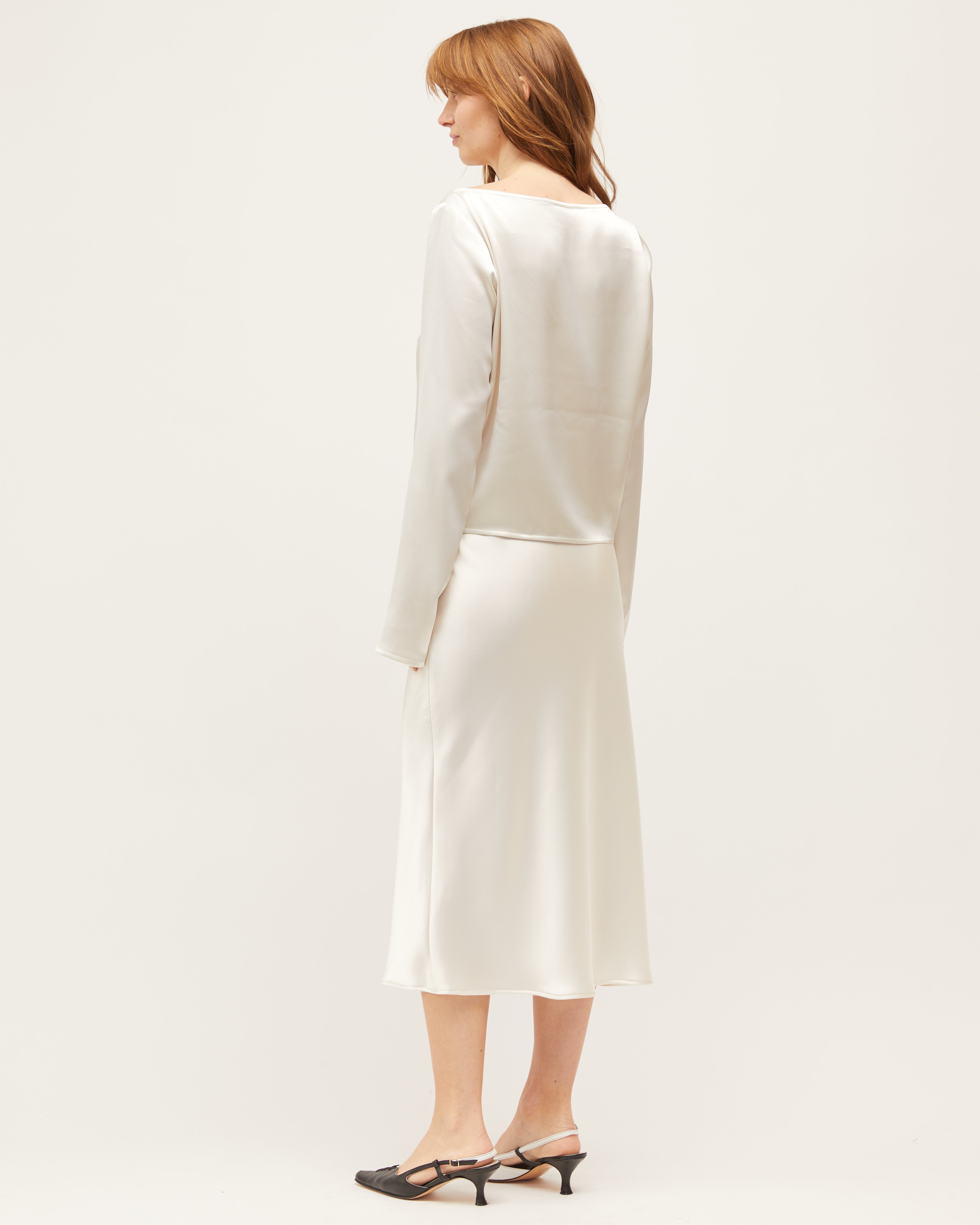 Harriet Bias Skirt | Oyster $255