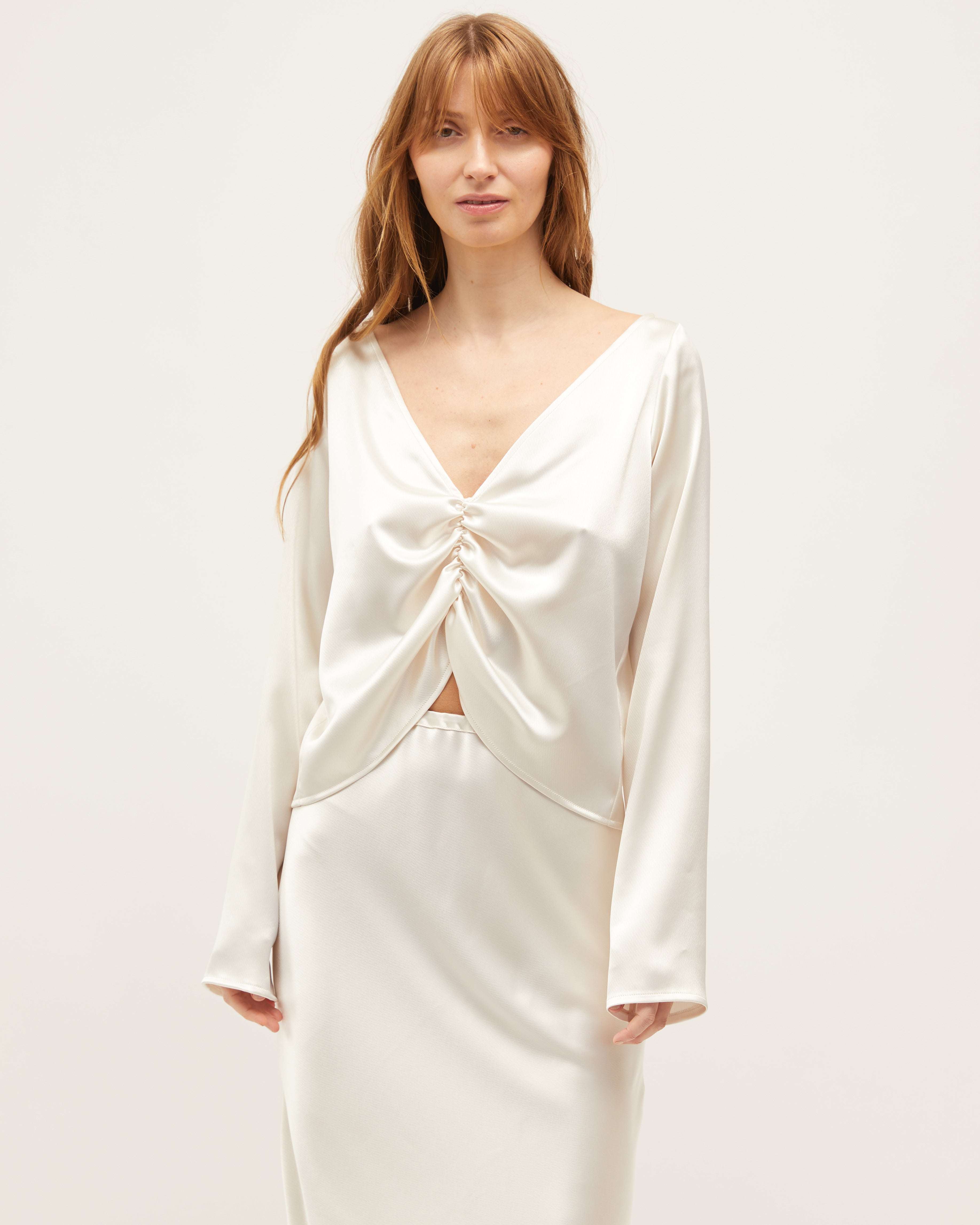 Harriet Bias Skirt | Oyster $255