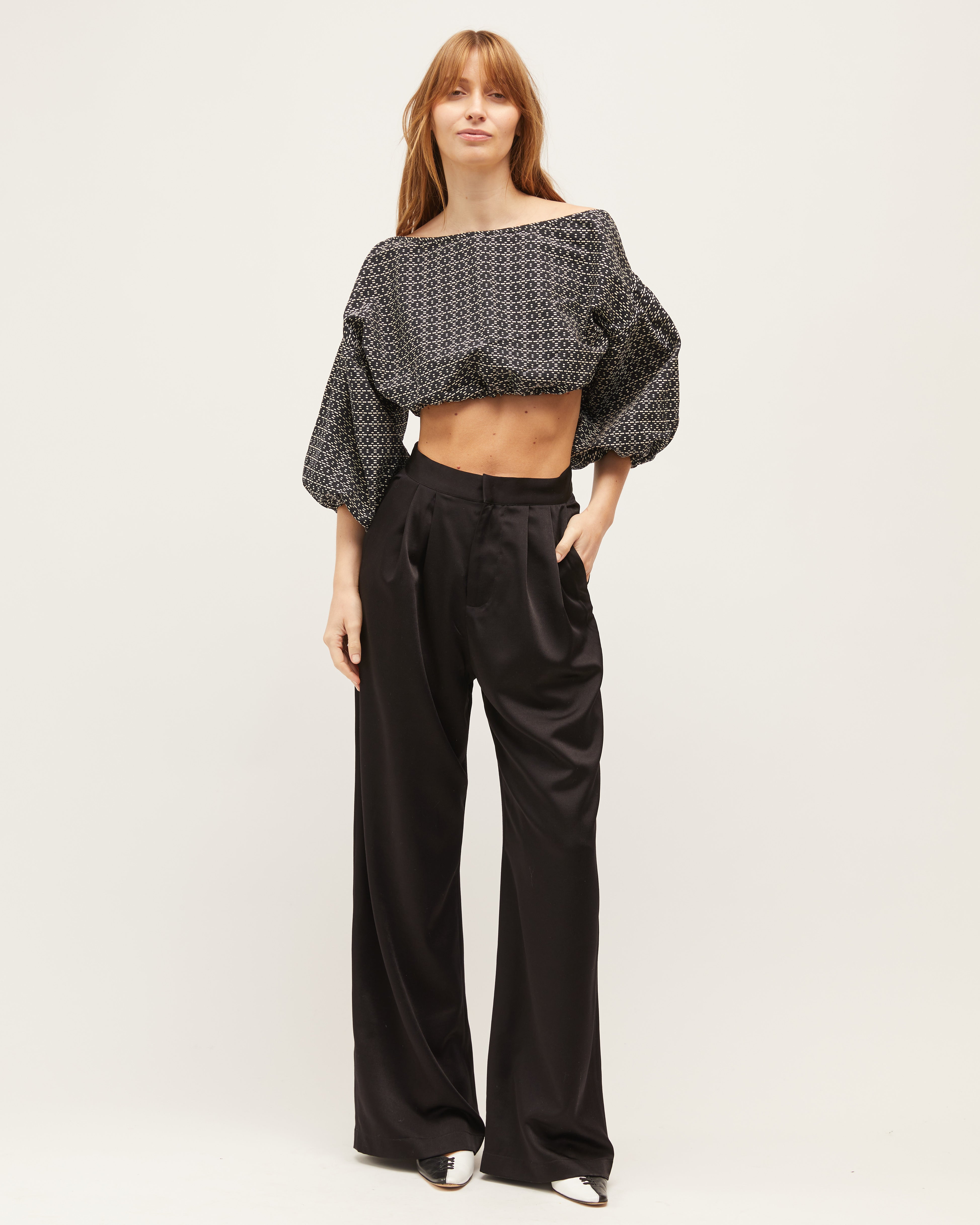 Louie Extra Crop | Black & Sand $245
