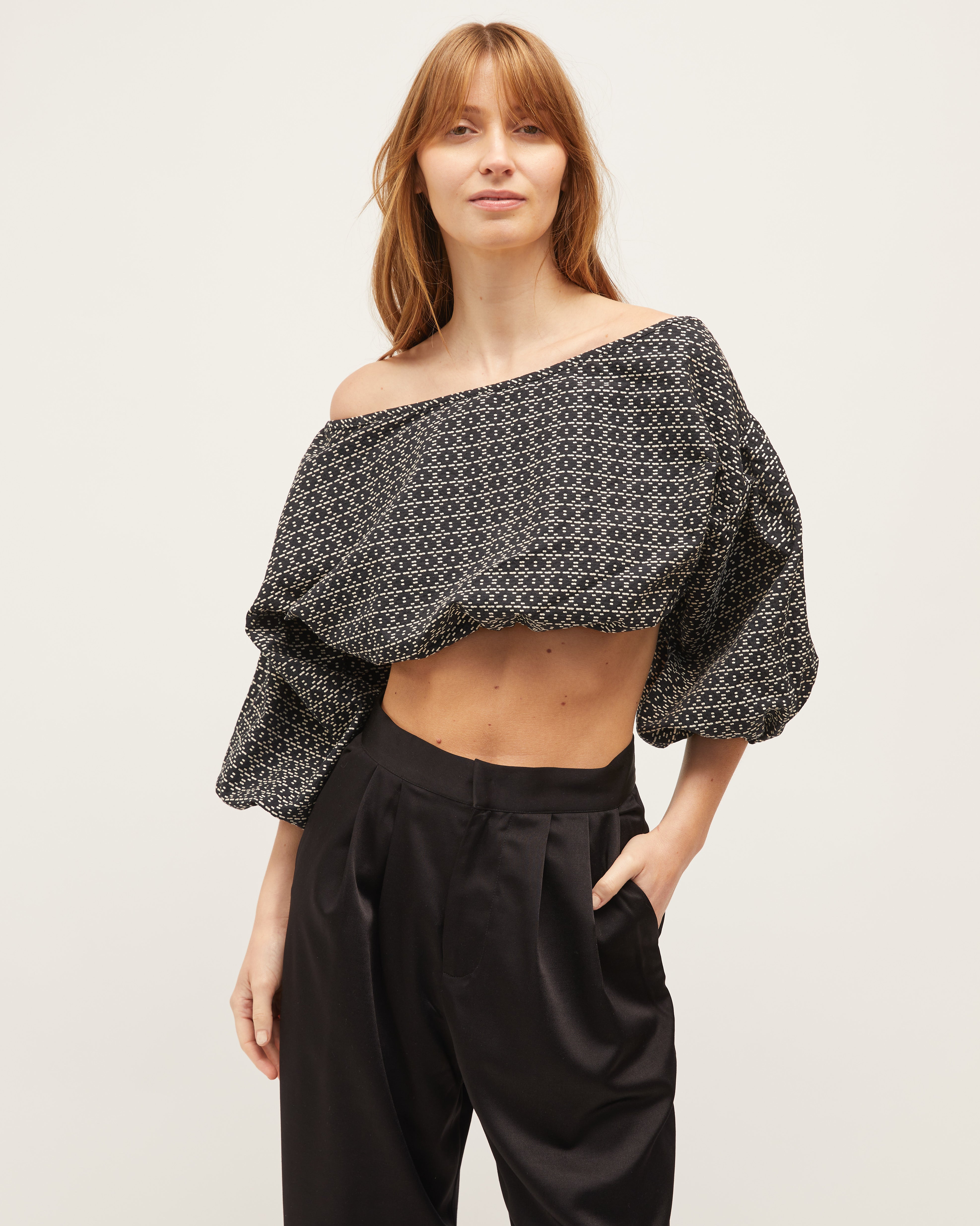 Louie Extra Crop | Black & Sand $245