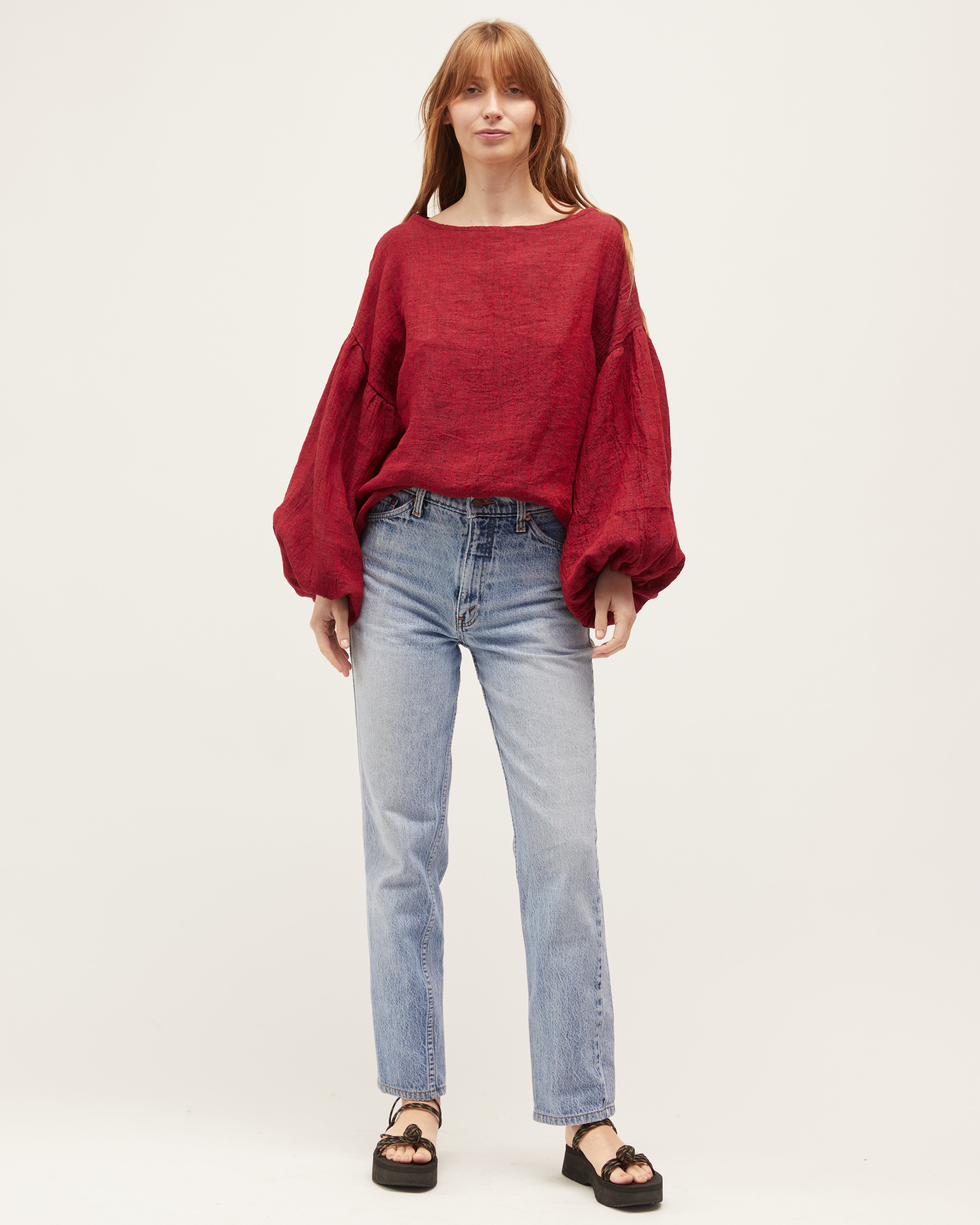 Bella Blouse | Red Shot $245