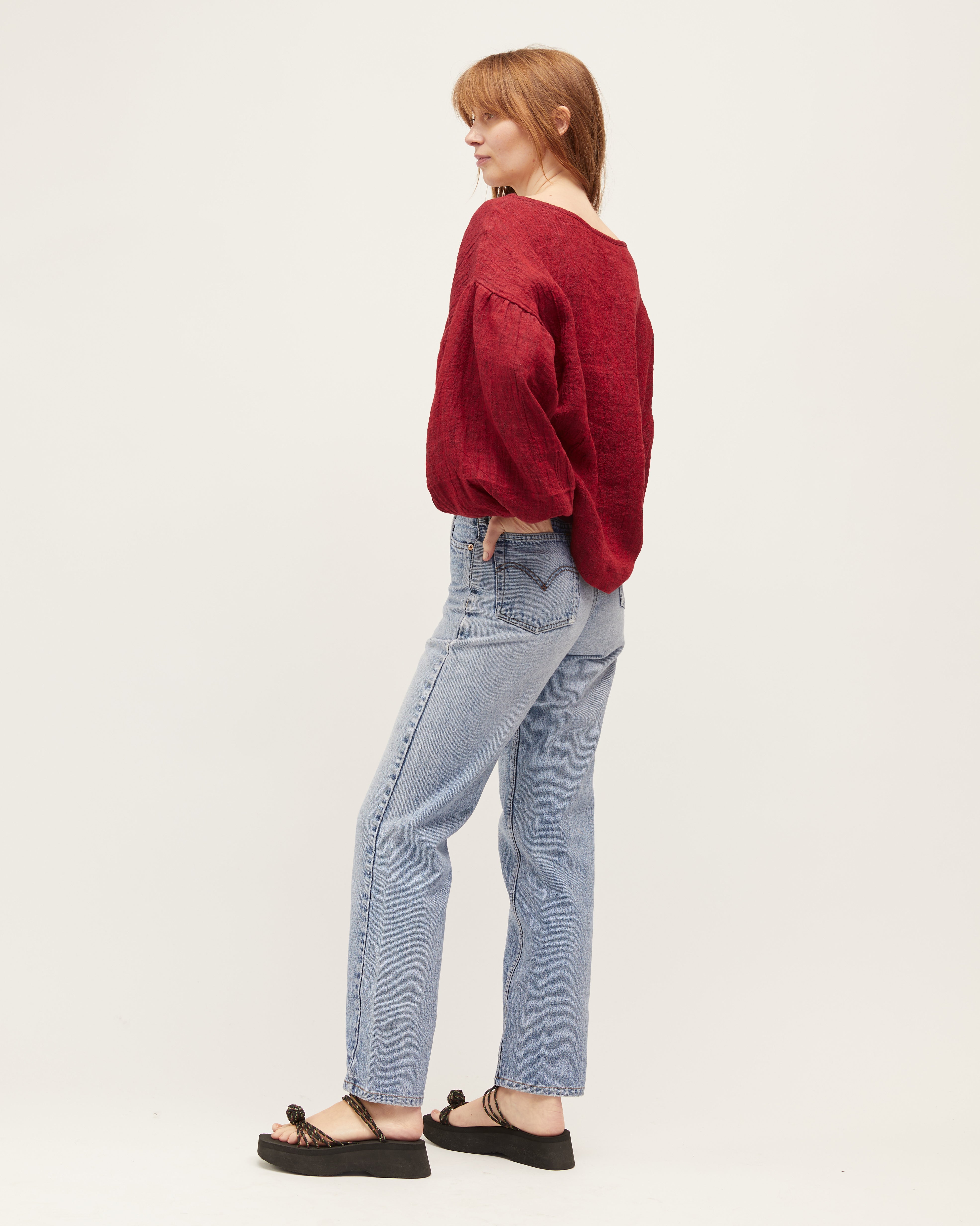 Bella Blouse | Red Shot $245