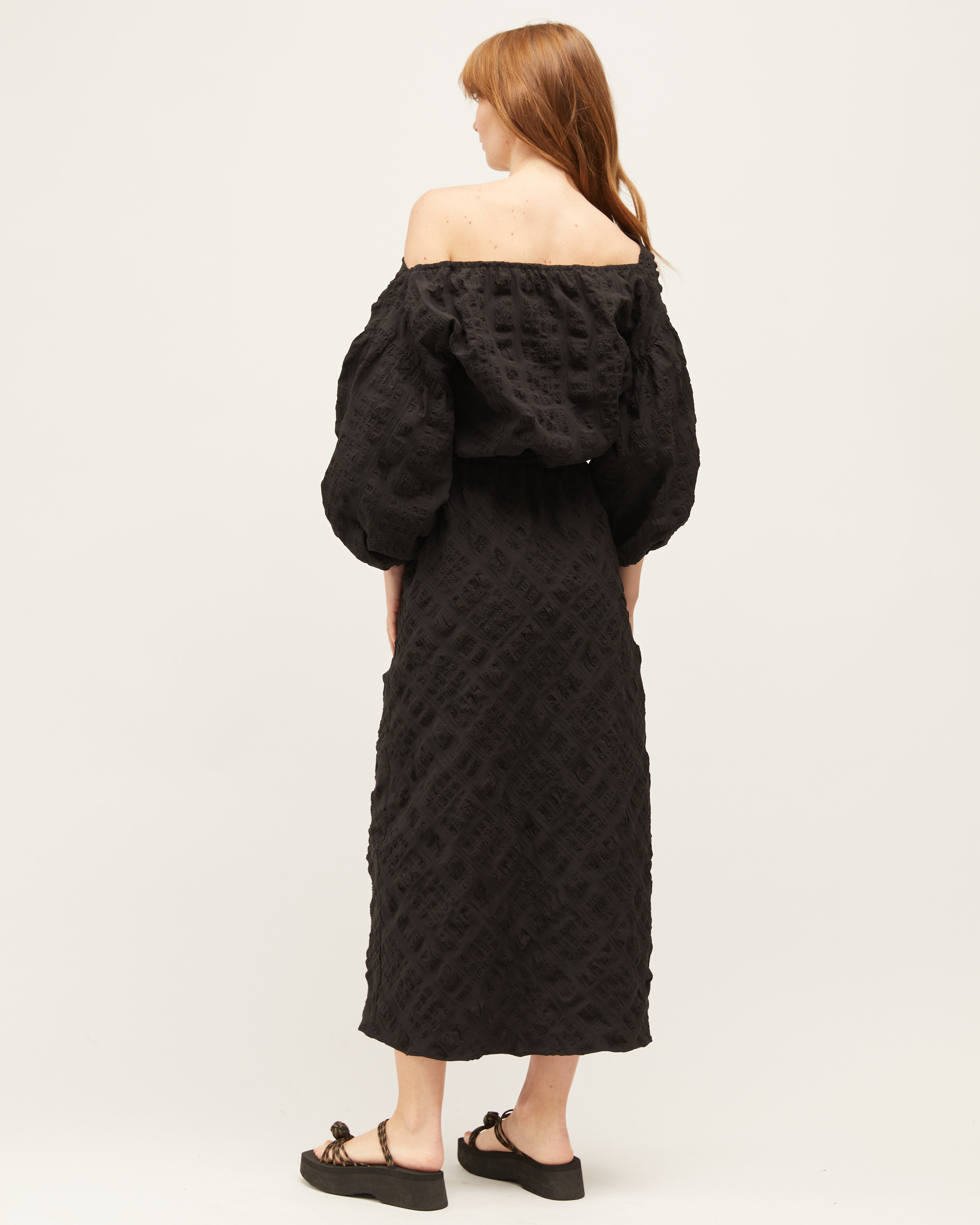 Lara Dress | Black Raised Plaid $360