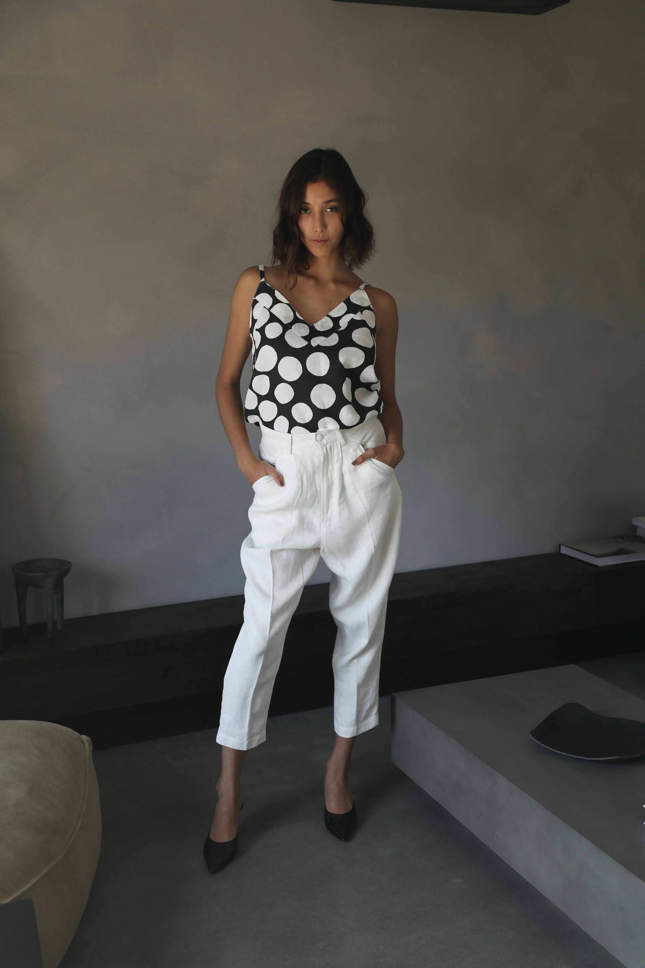 TIMELESS | V Neck Cami | Polka Dot $200