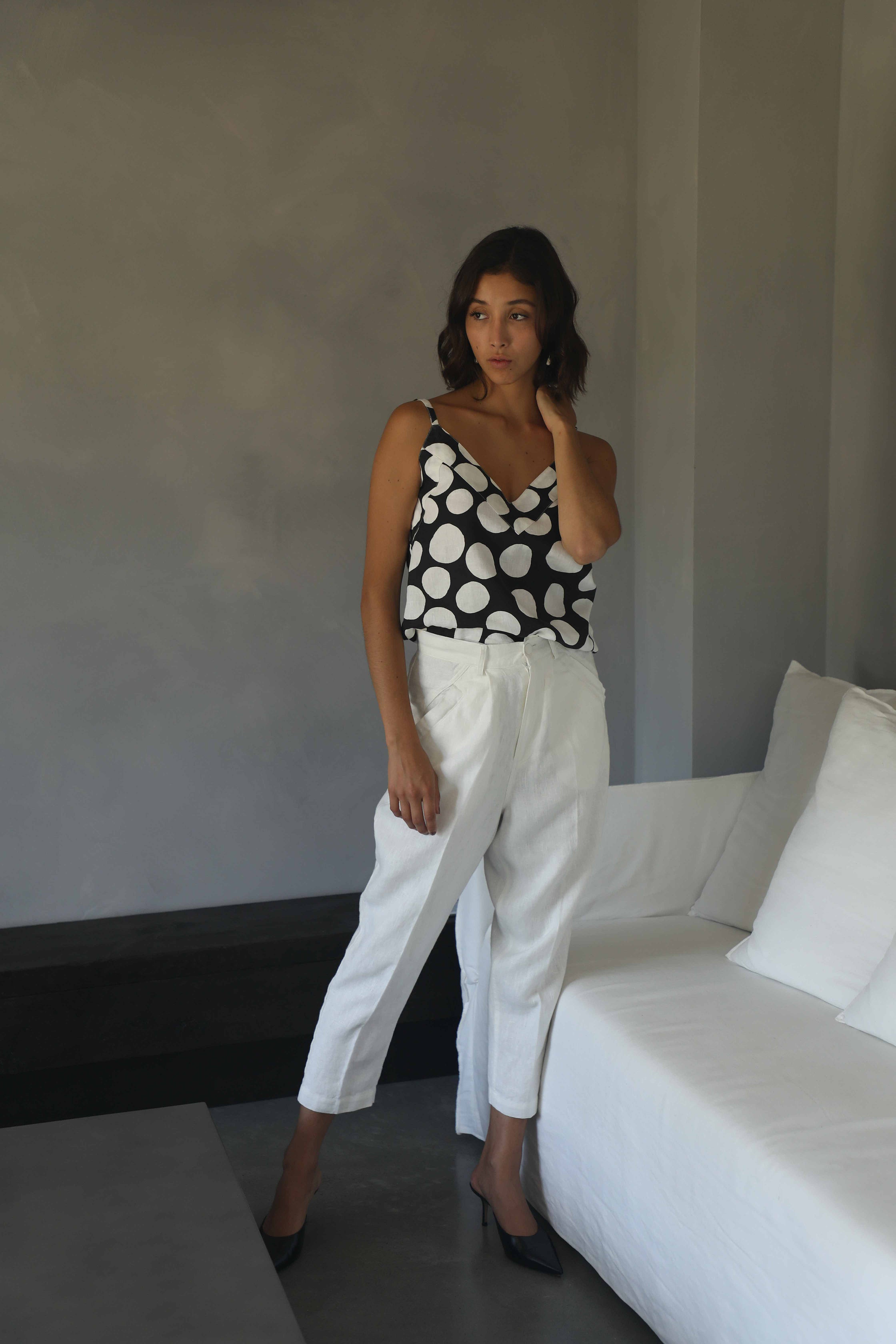 TIMELESS | V Neck Cami | Polka Dot $200