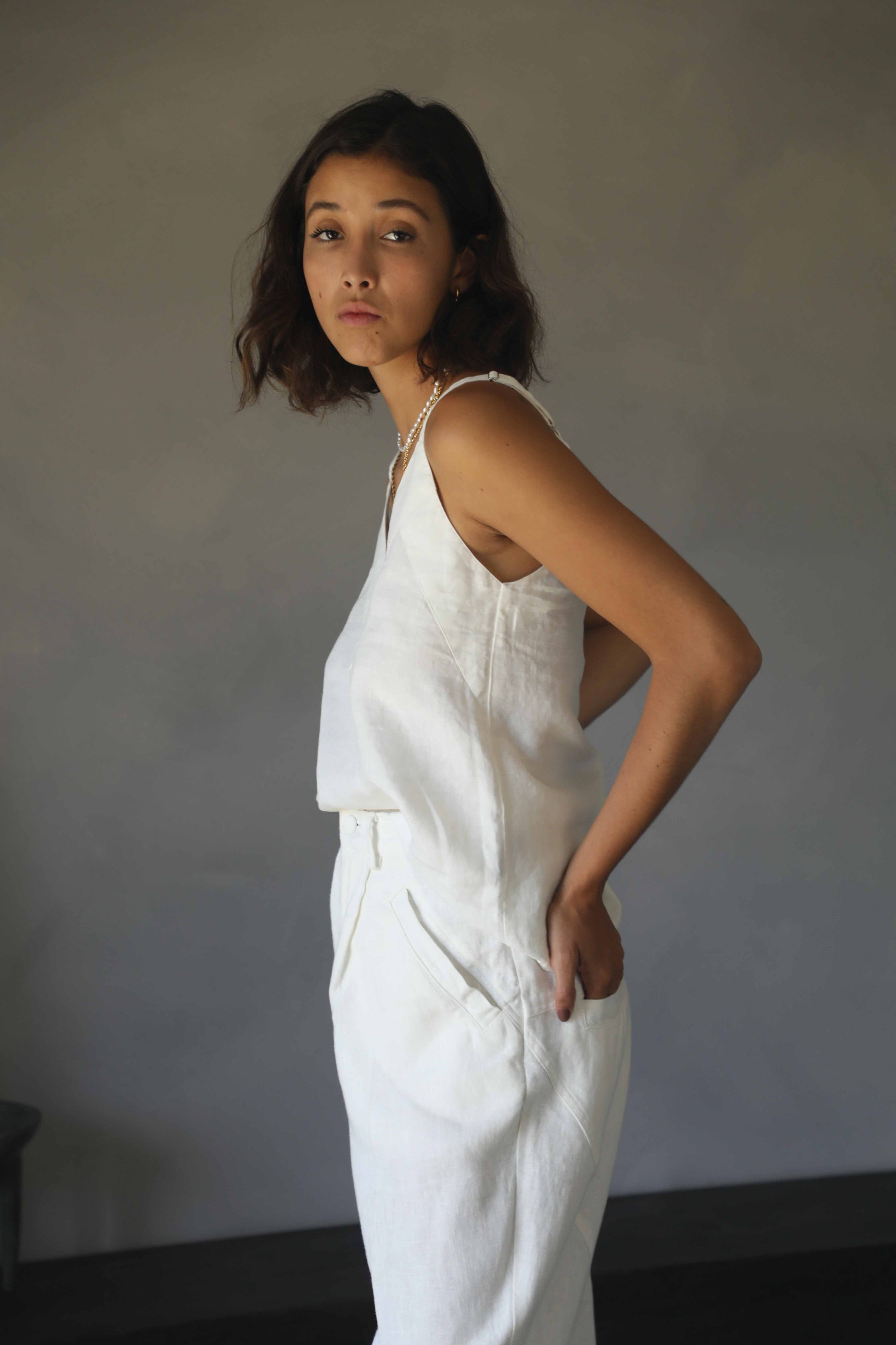 TIMELESS | V Neck Cami | Sundae White $190