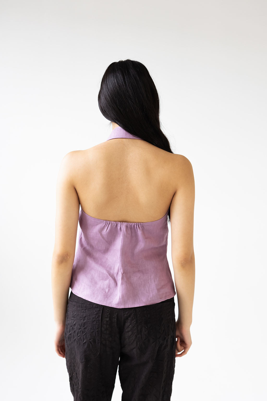 Mame Halter Shirt | Lilac $245