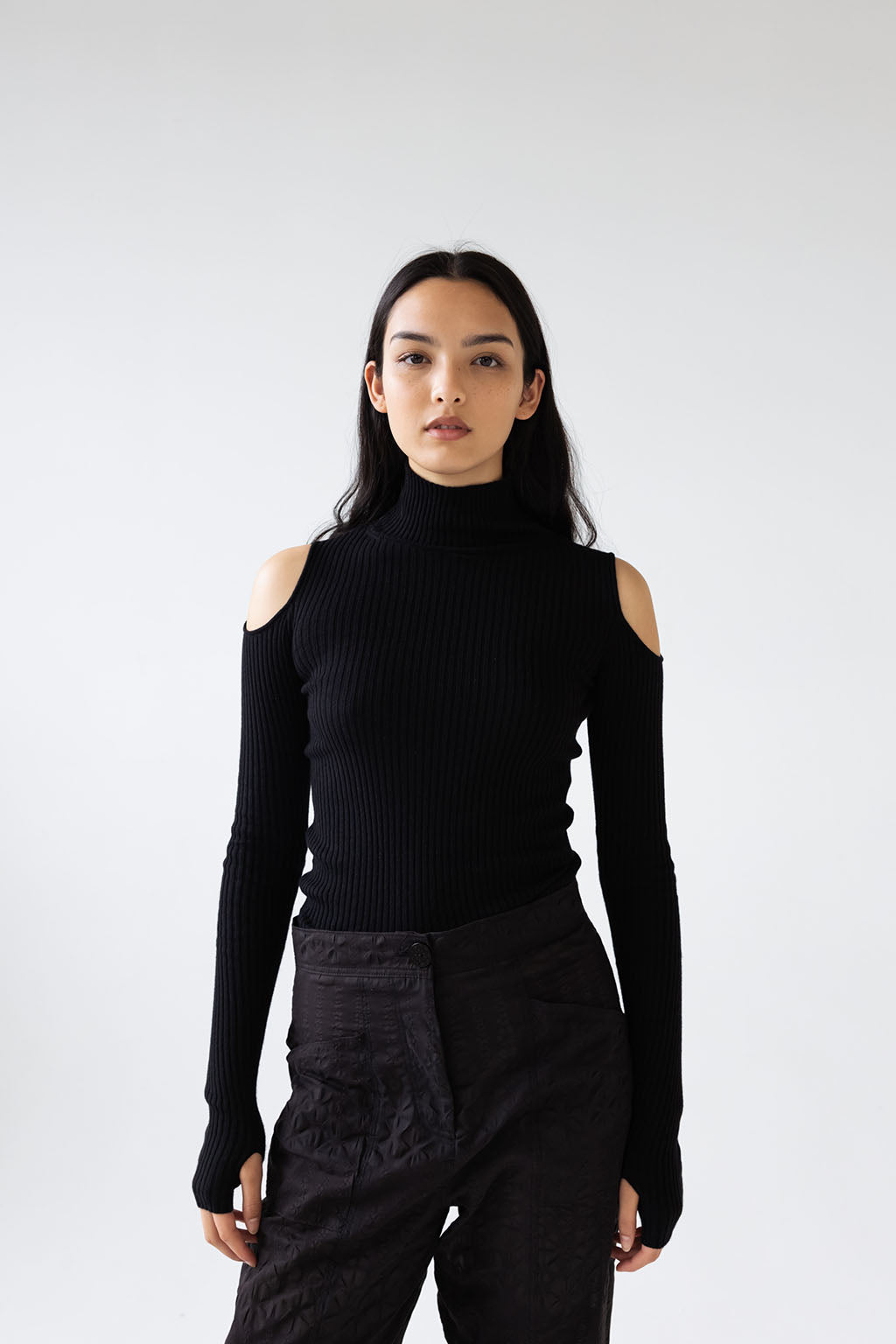 Noya Cold Shoulder Knit | Black $260