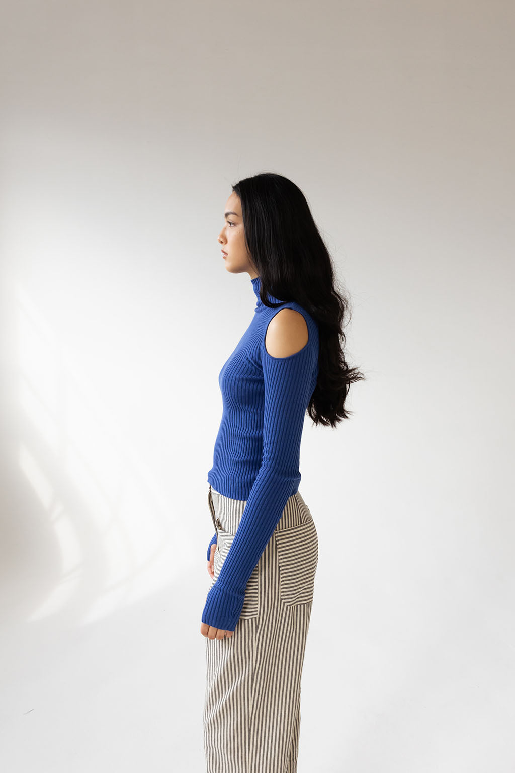 Noya Cold Shoulder Knit | Sapphire $260