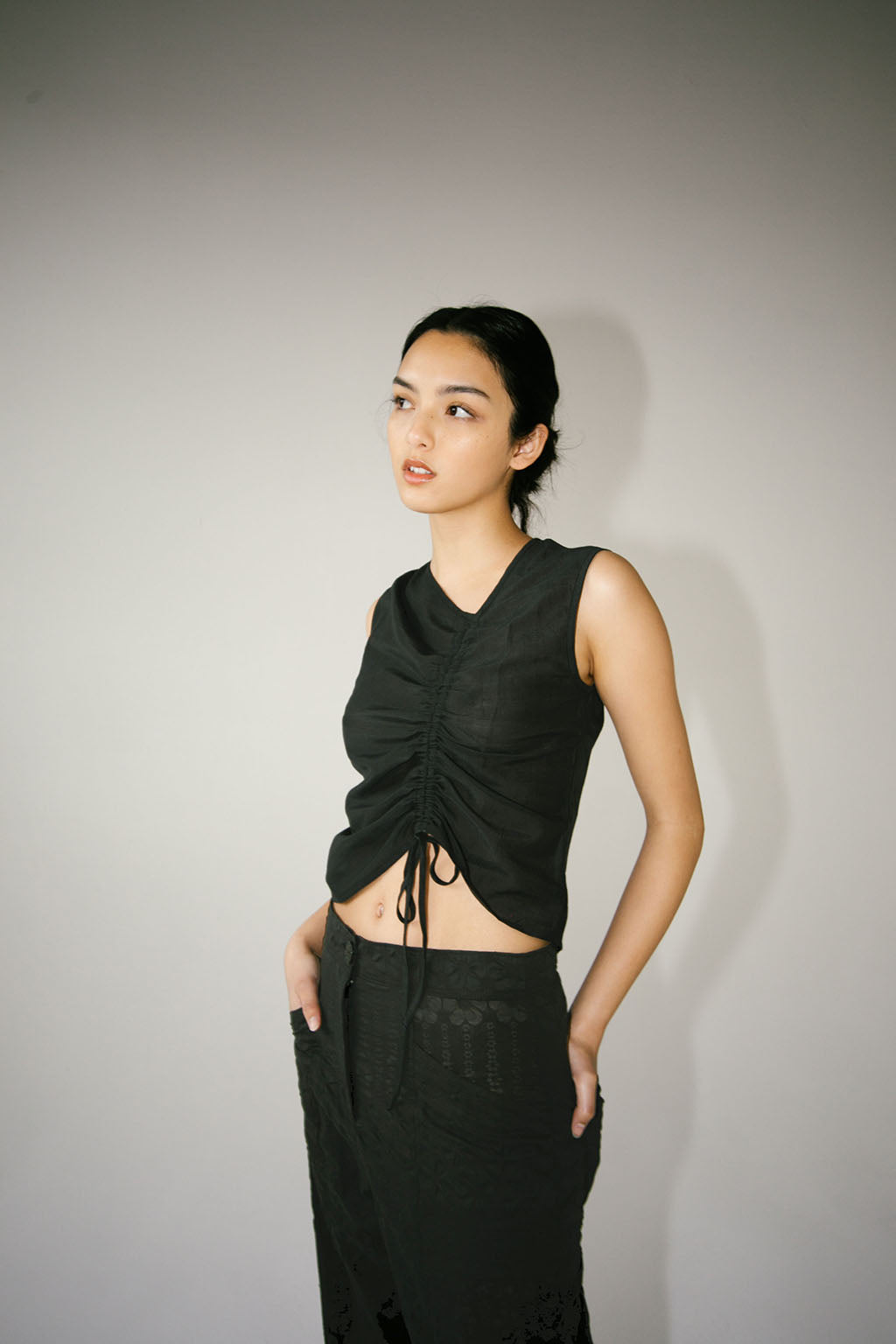 Rosie Sleeveless Shirt | Black $250