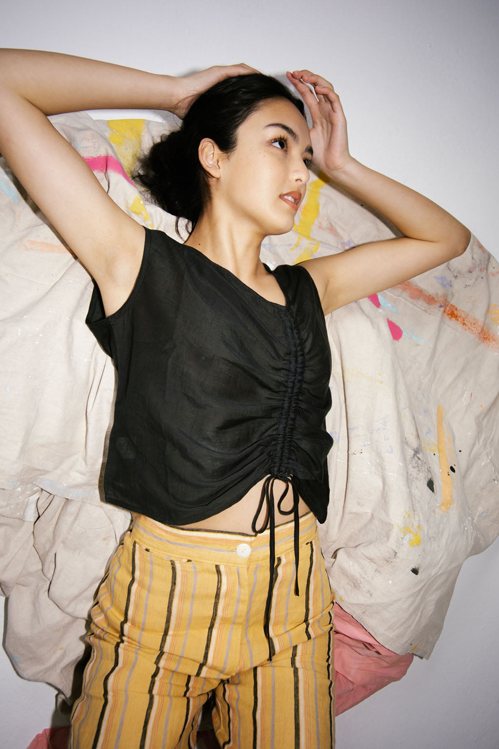 Rosie Sleeveless Shirt | Black $250