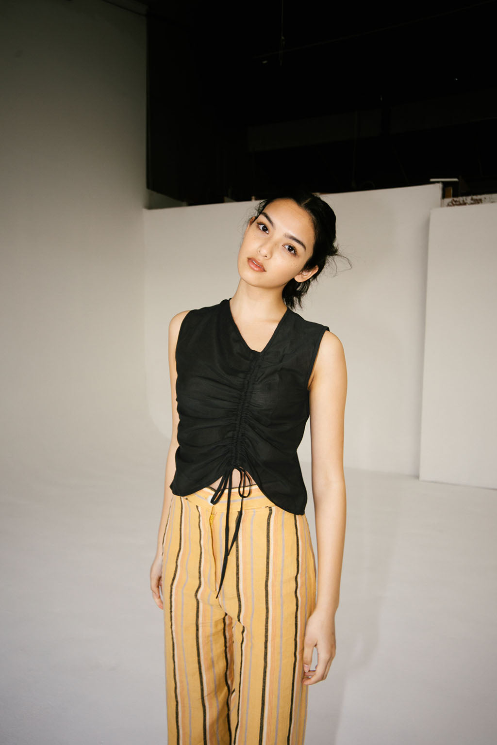 Rosie Sleeveless Shirt | Black $250