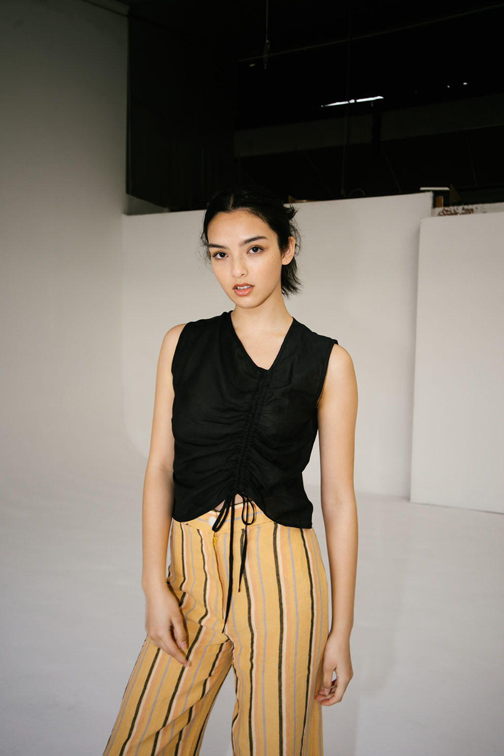 Rosie Sleeveless Shirt | Black $250
