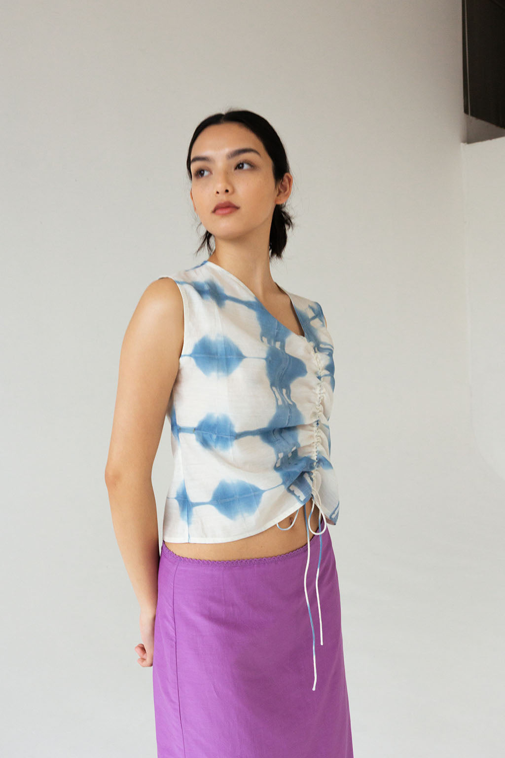 Rosie Sleeveless Shirt | Indigo $265