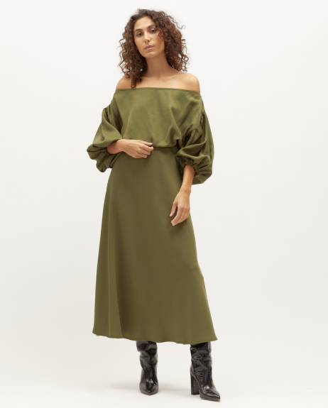 Louie Dress | Olive Twill $340