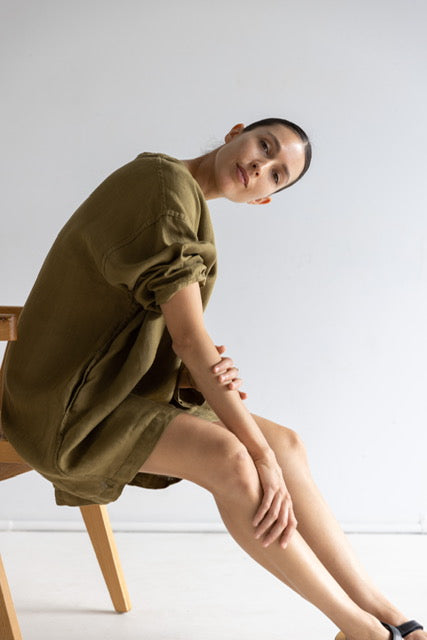 Tunic Linen Dress | Kelp $220