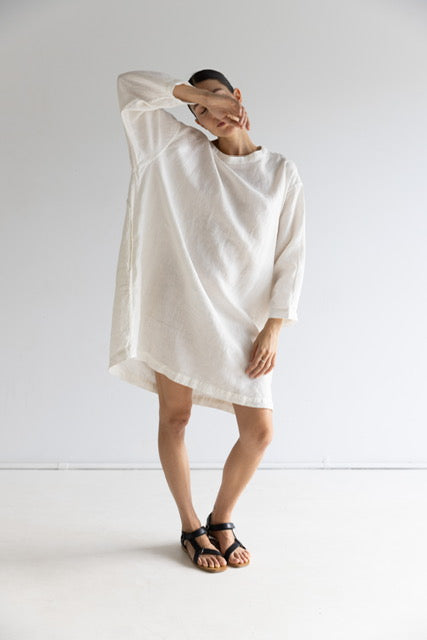 Tunic Linen Dress | Sundae White $220