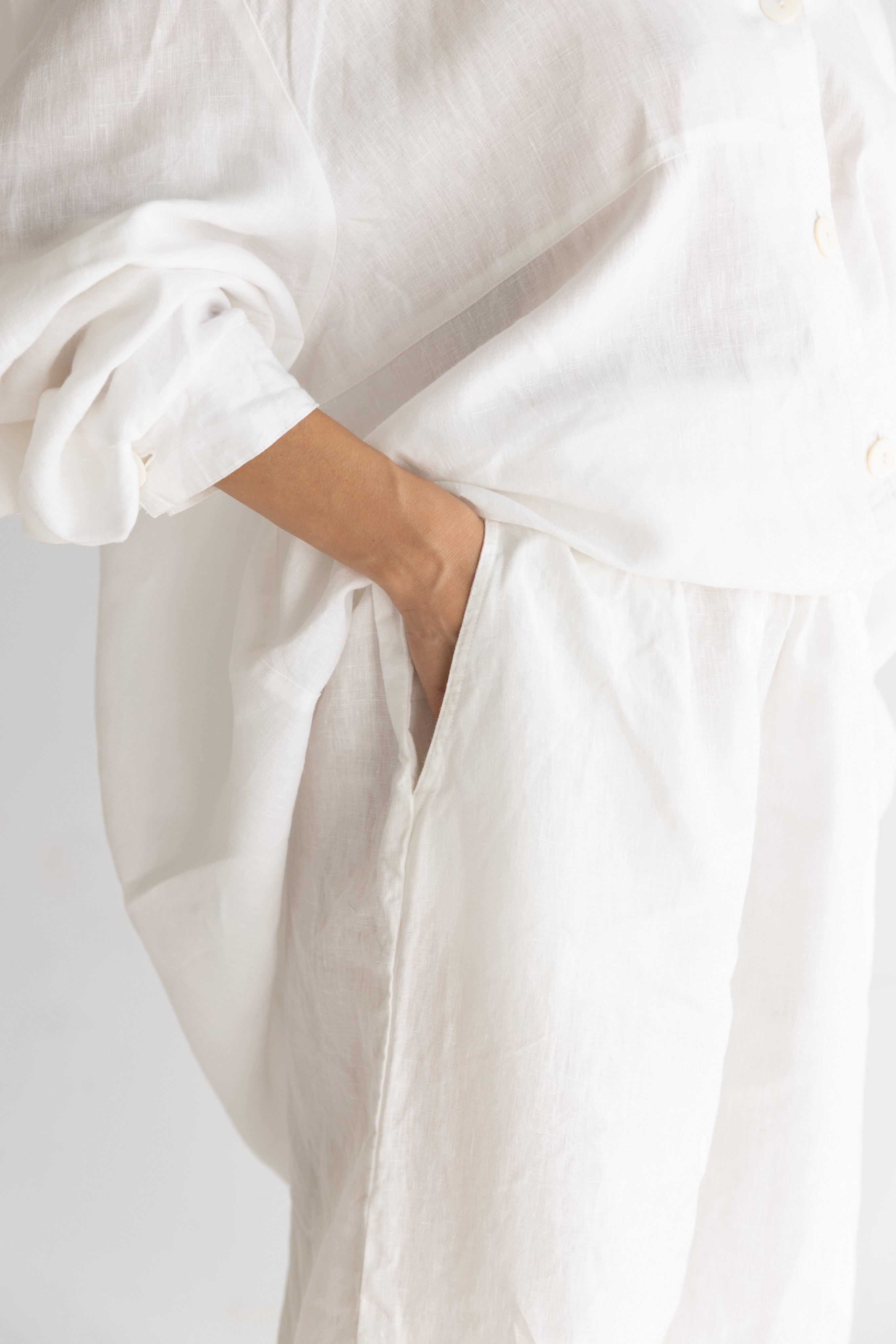 Wide Leg Relaxed Pant | Sundae White $280