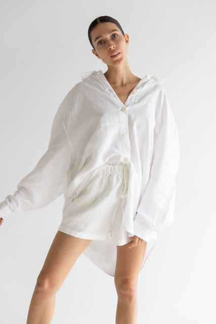 Relaxed Linen Short | Sundae White $135