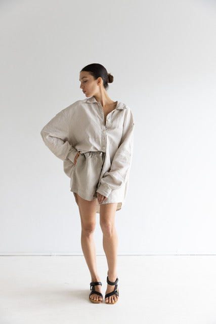 Relaxed Linen Short | Natural $135