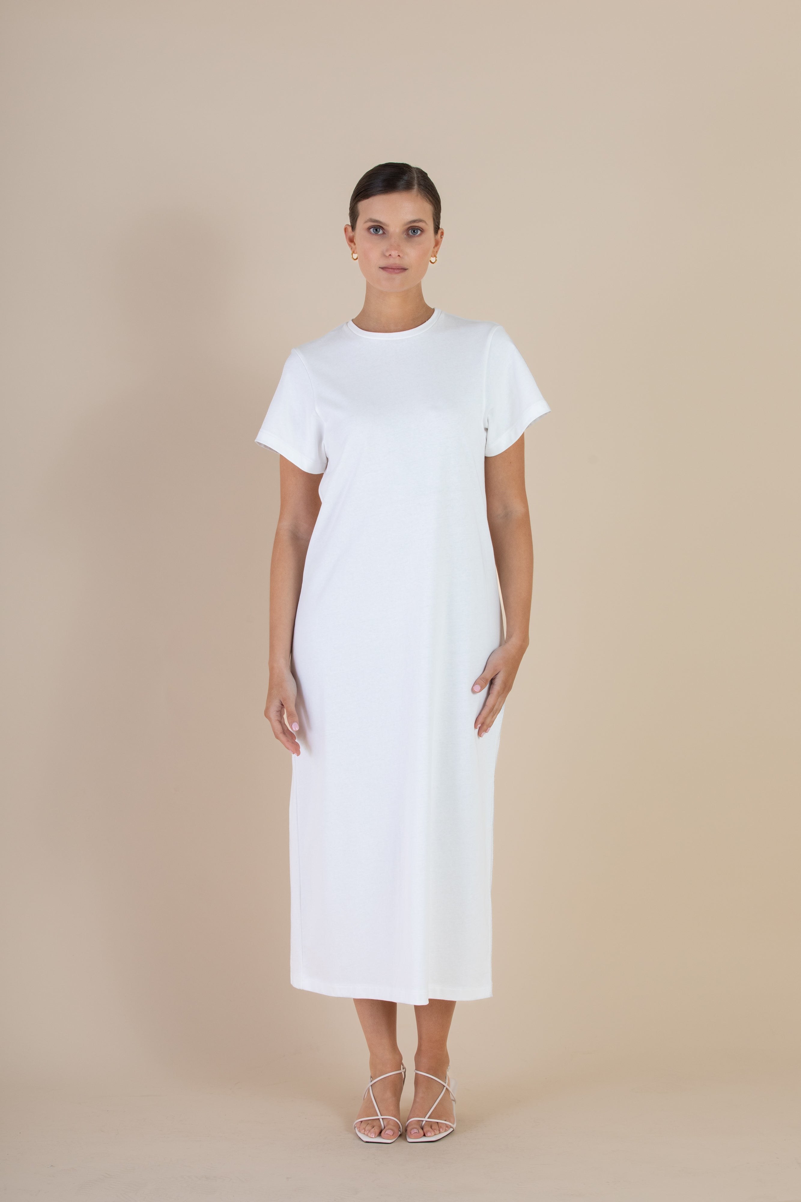 The Ada Tee Dress | White $150