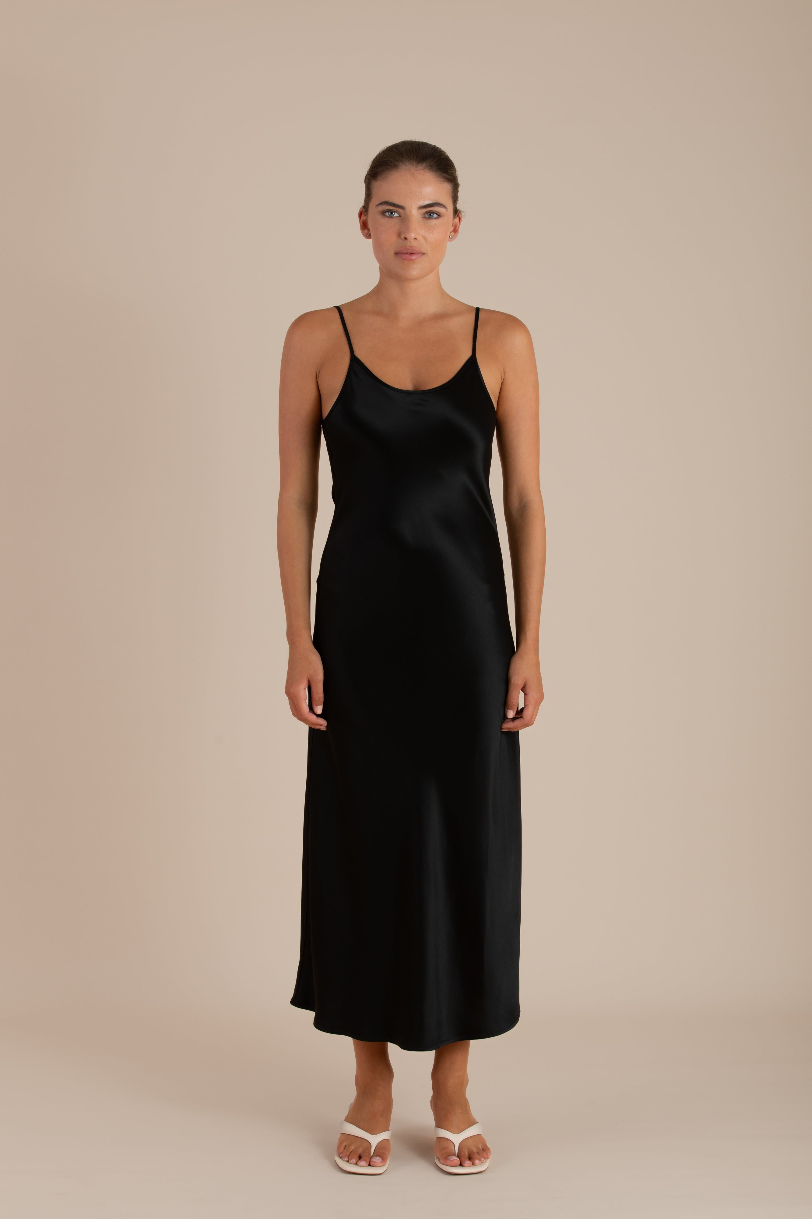 The Nora Slip Dress | Black $350