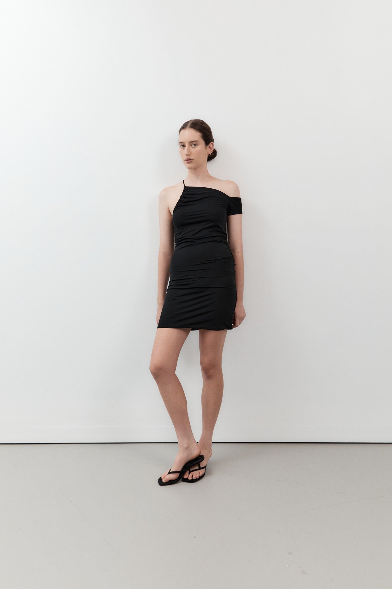 Asymmetric Mini Dress | Black $349