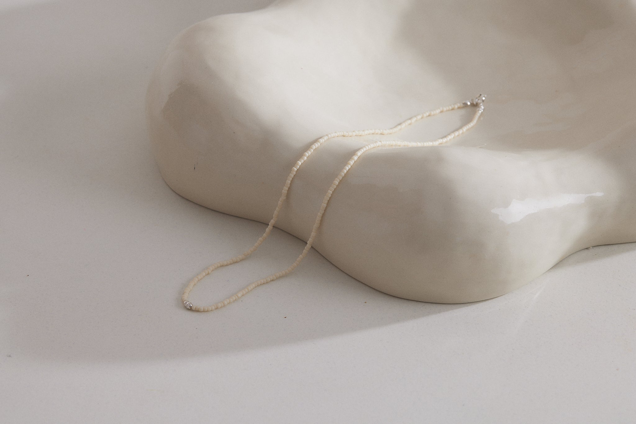 Seed Bead Necklace | Ivory $89