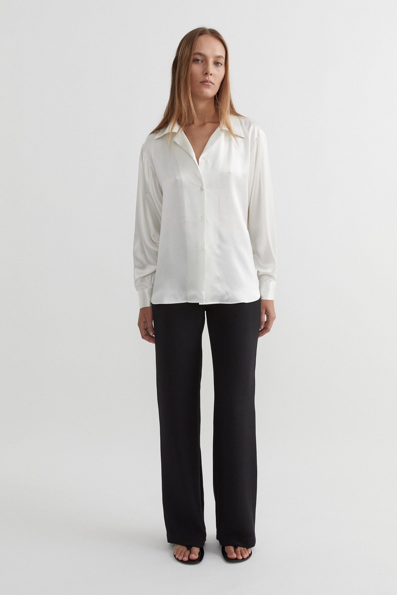 Classic Silk Shirt Satin | Pear $380