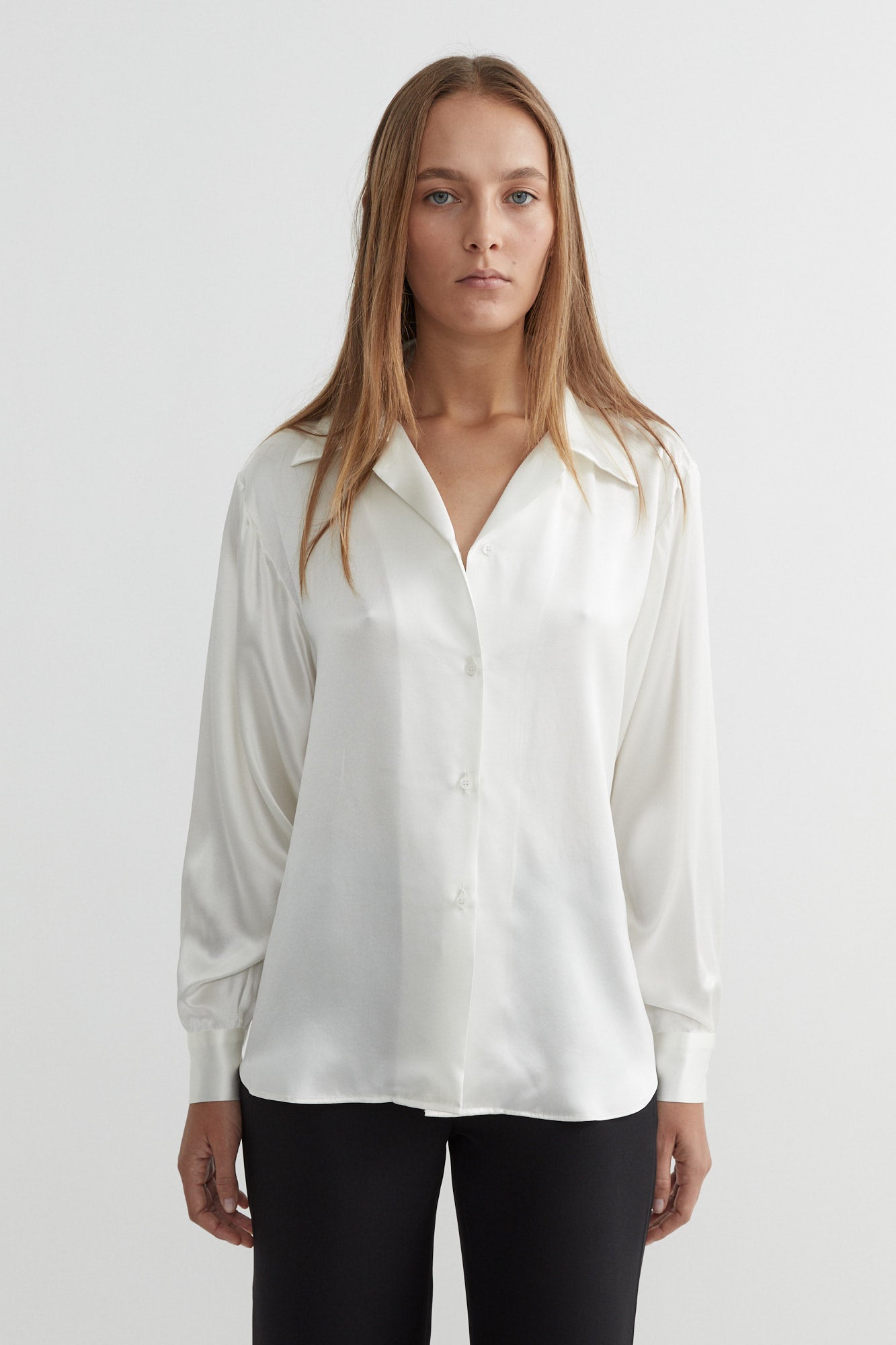 Classic Silk Shirt Satin | Pear $380