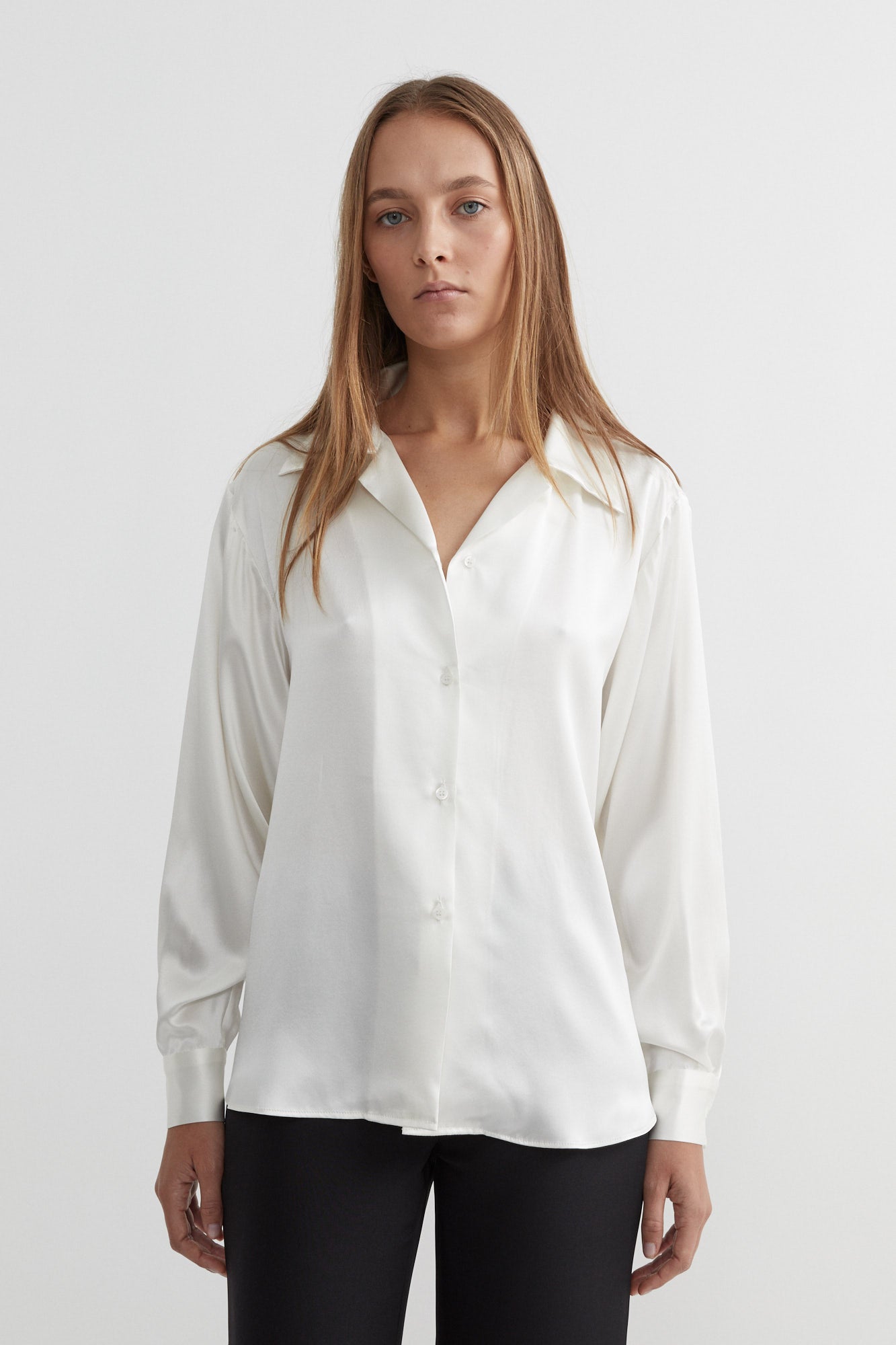 Classic Silk Shirt Satin | Pear $380