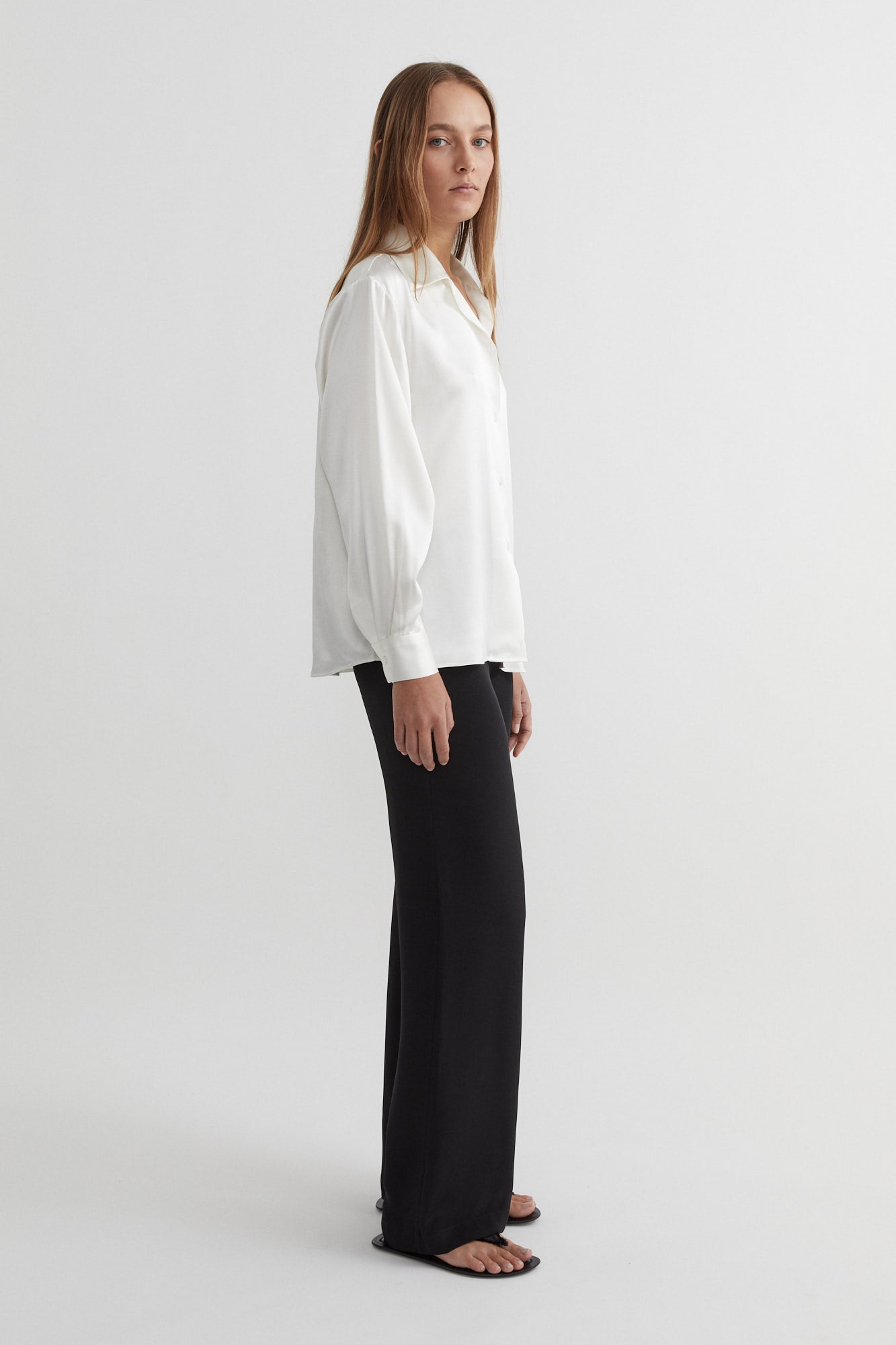 Classic Silk Shirt Satin | Pear $380