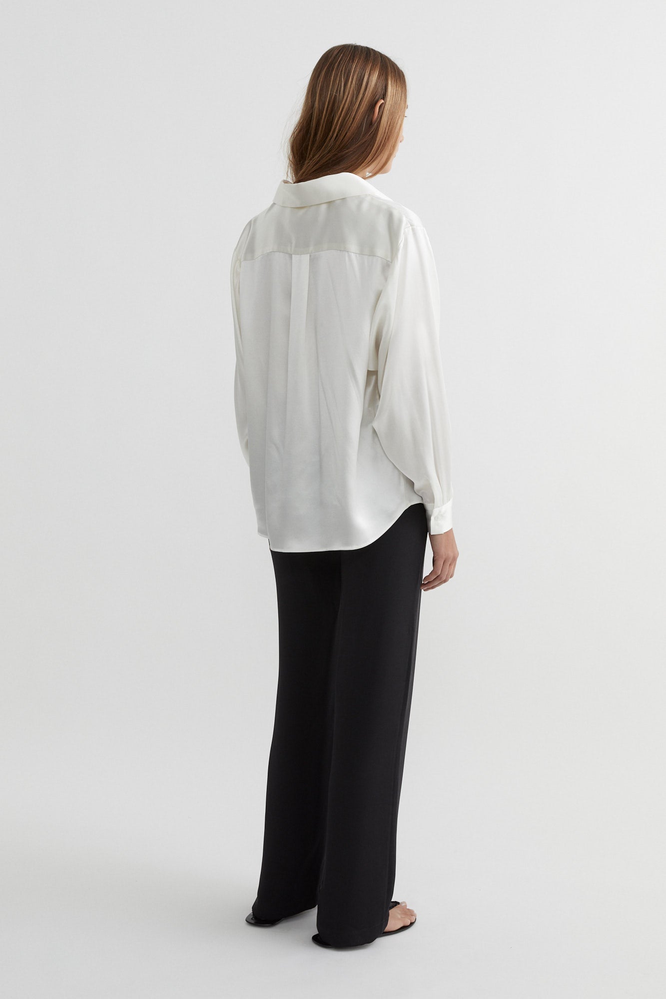 Classic Silk Shirt Satin | Pear $380