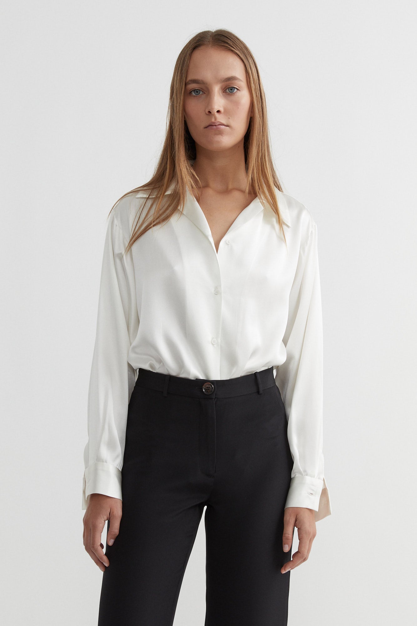 Classic Silk Shirt Satin | Pear $380