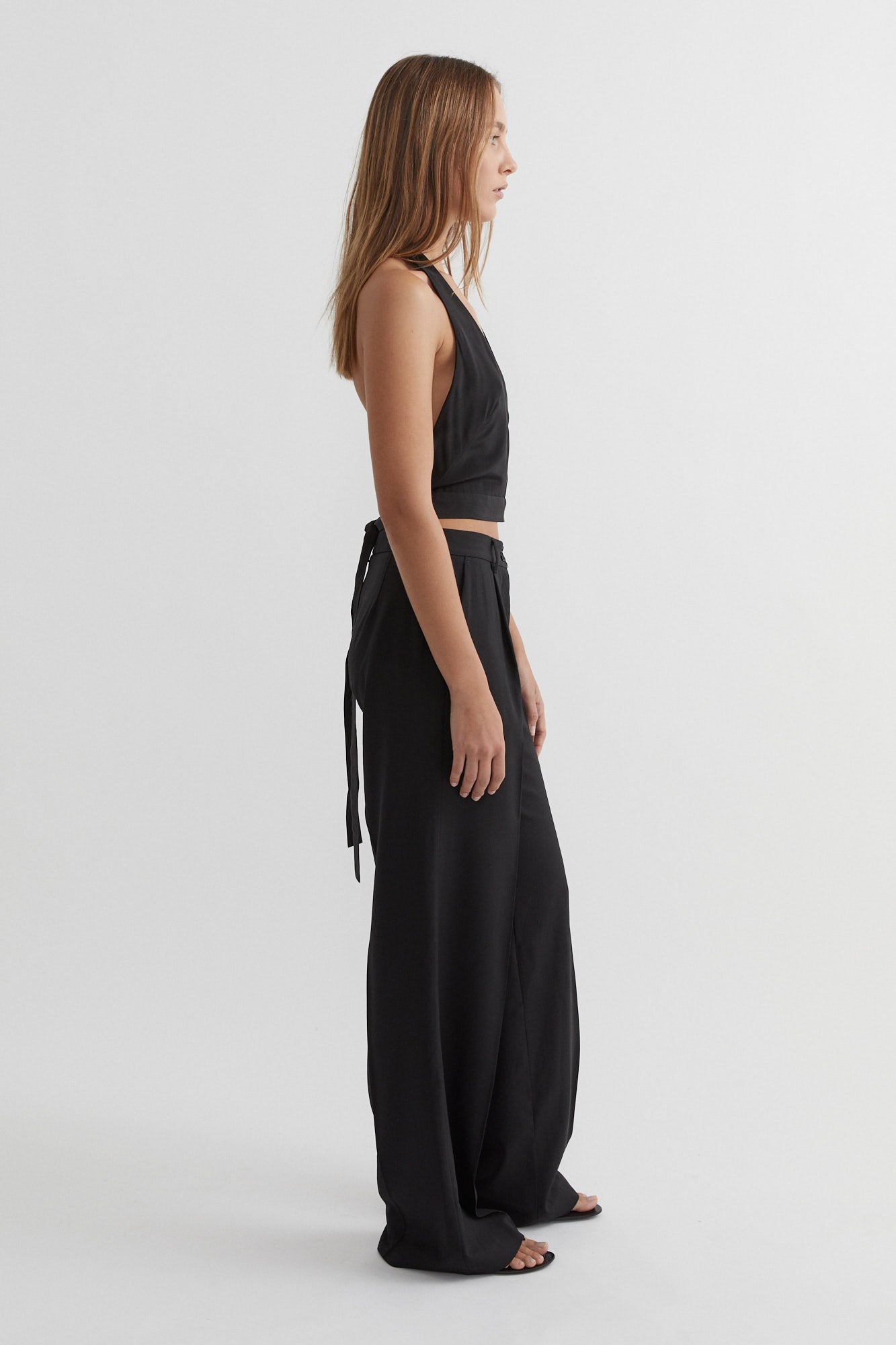 Silk Halterneck Top | Black $320