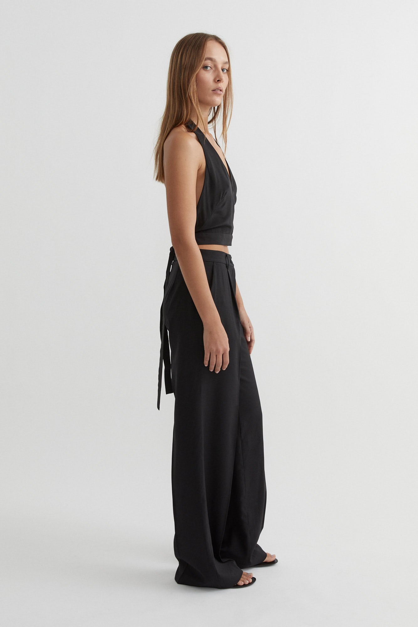 Silk Halterneck Top | Black $320