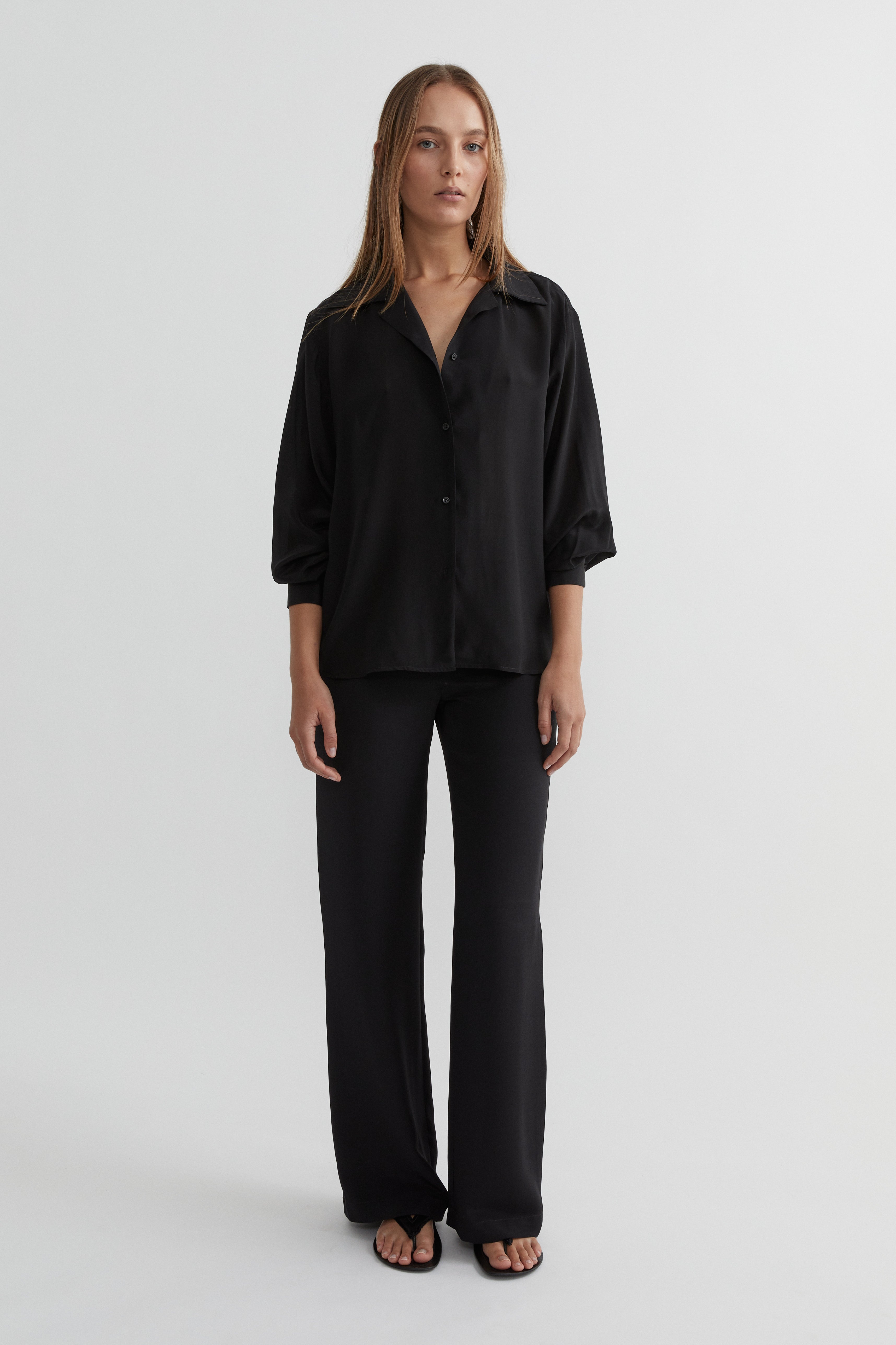 Classic Silk Shirt | Black $380