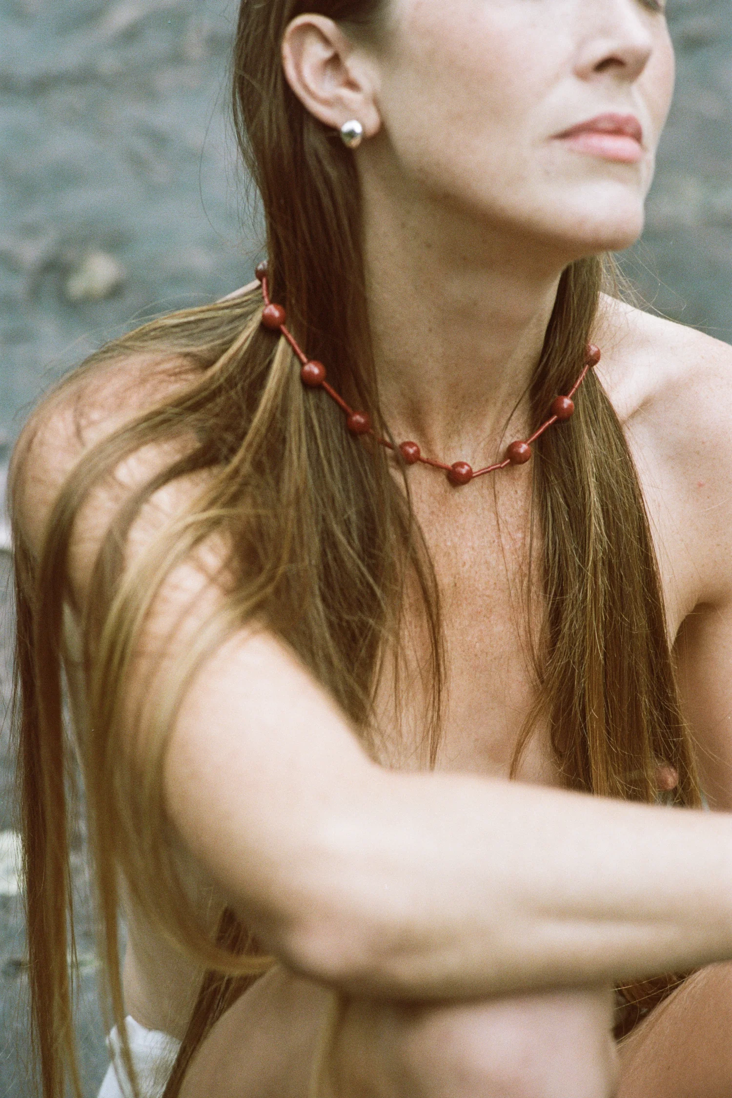 Dana Necklace | Red Jasper Beads | $169