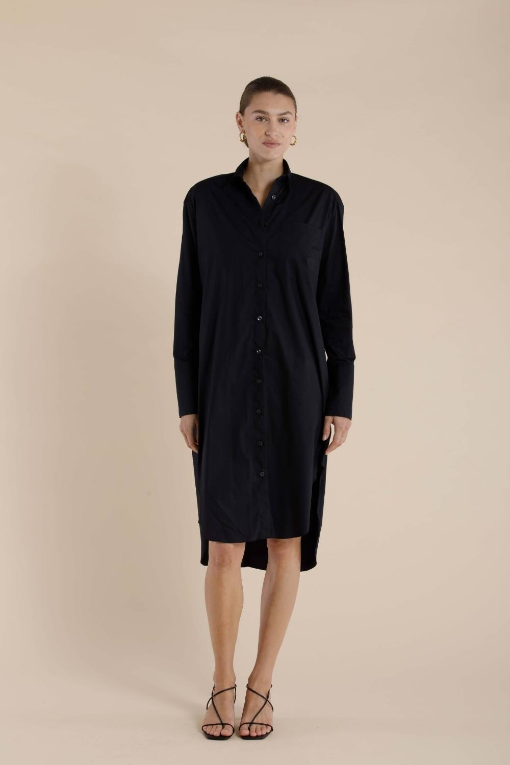 The Kinsley Shirtdress | Black $320