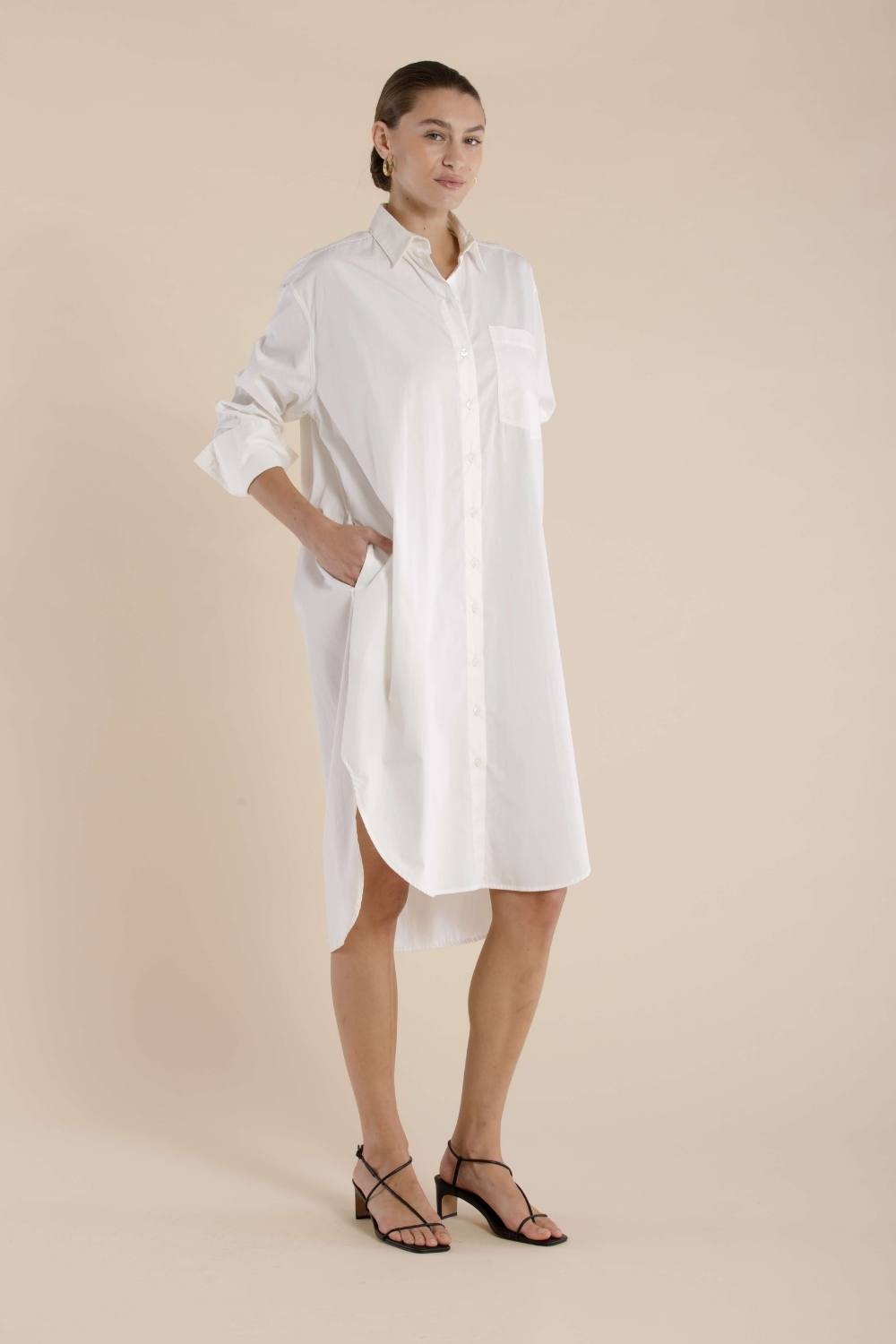 The Kinsley Shirtdress | Crema $320