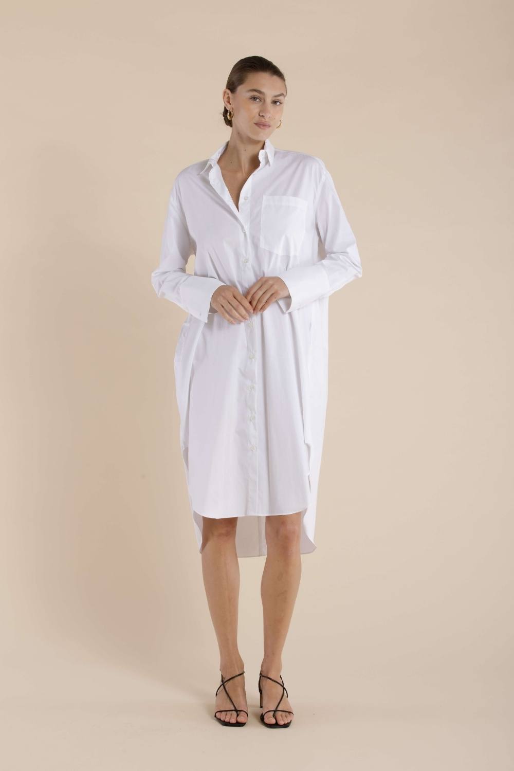 The Kinsley Shirtdress | White $320