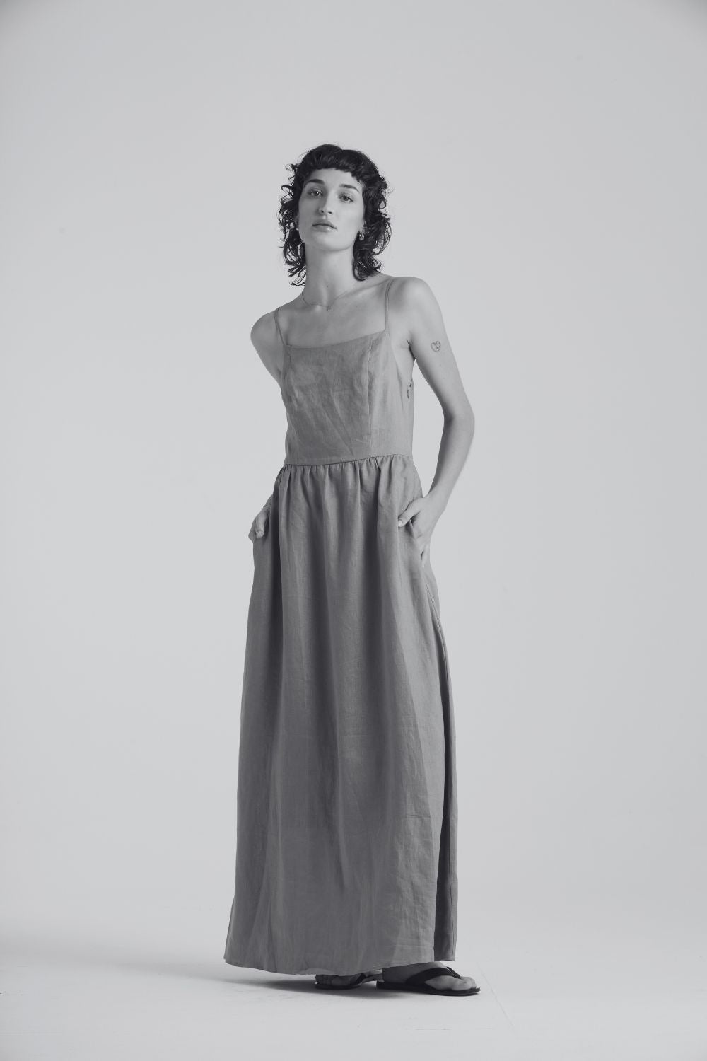 The Essential Everyday Linen Maxi Dress | White $330