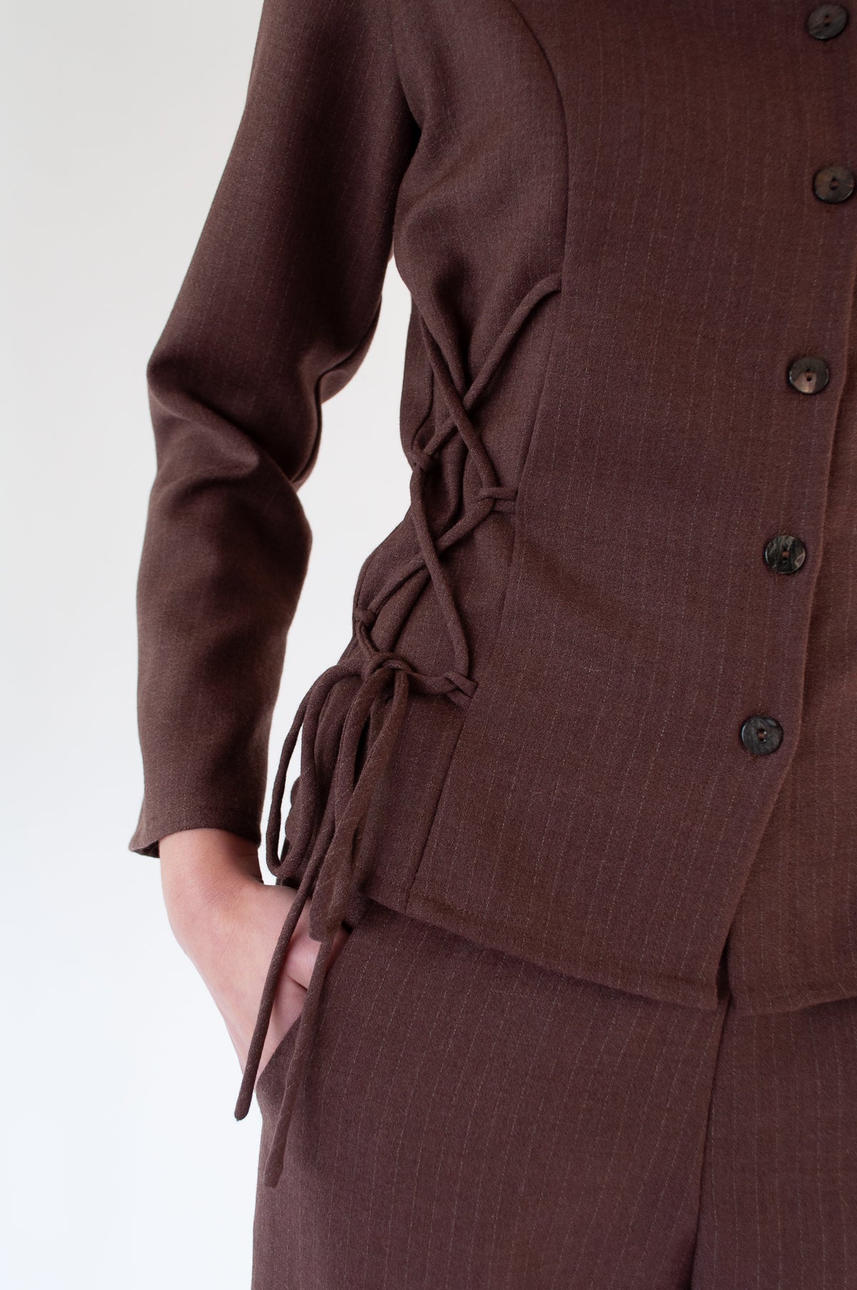 Form Shirt | Cocoa Pinstripe $409