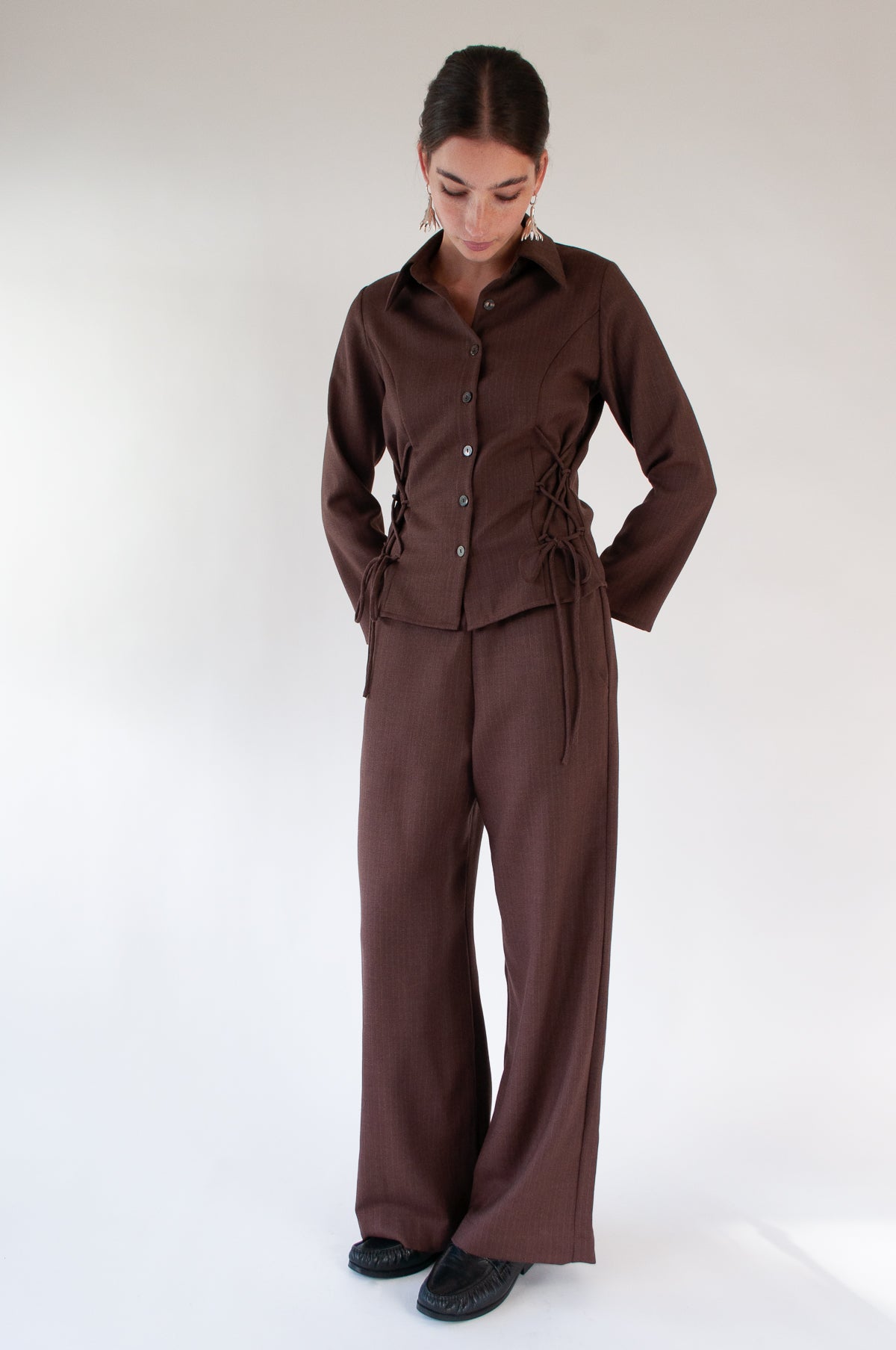 Form Shirt | Cocoa Pinstripe $409
