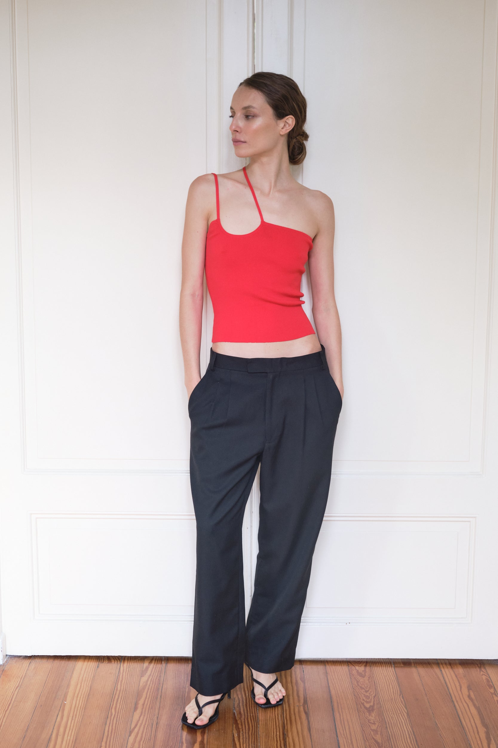 Strap Knit Top | Red $219