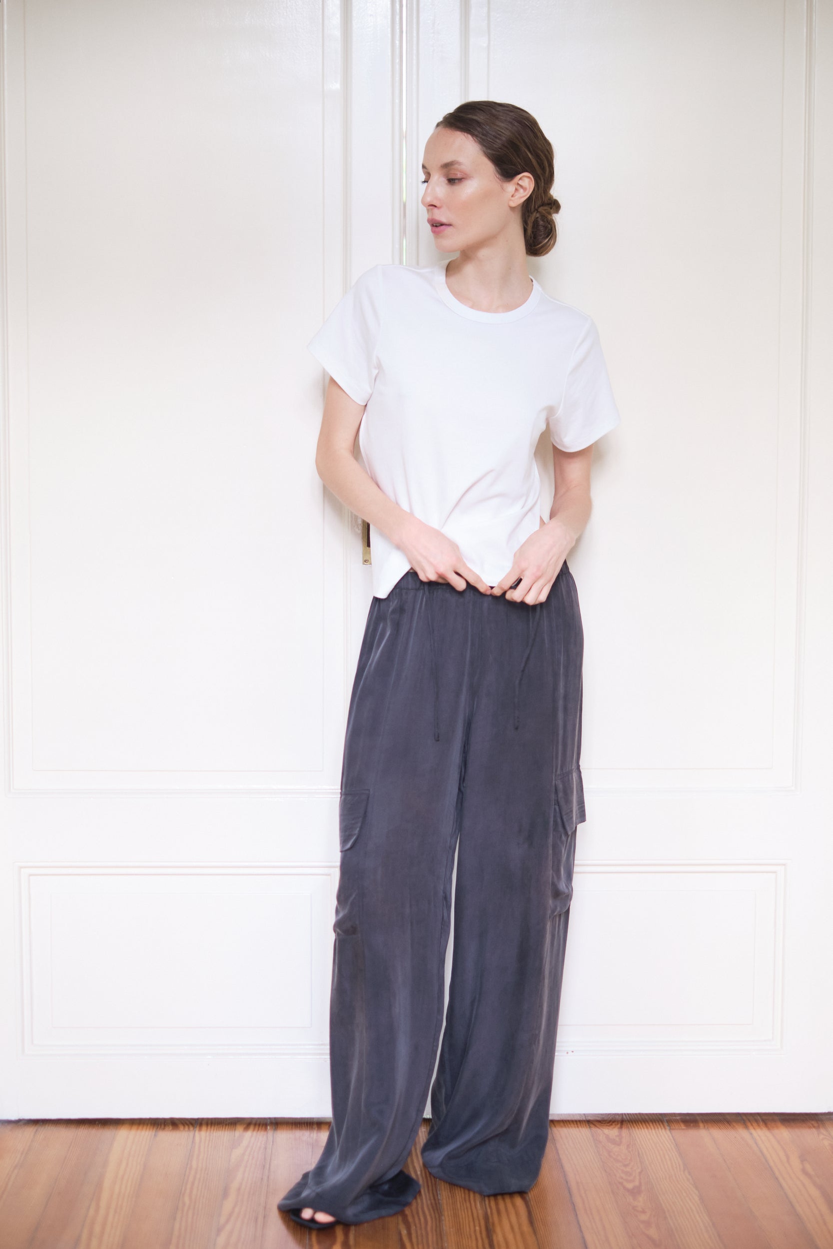 Drawstring Cargo Pant | Washed Black $319