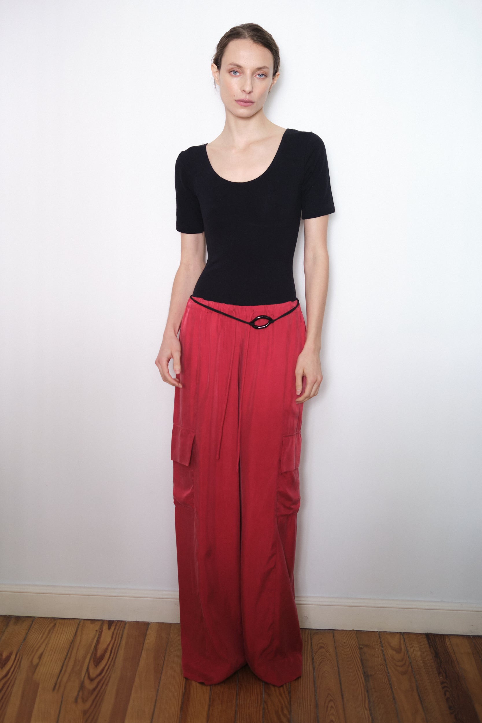 Drawstring Cargo Pant | Carmine $319